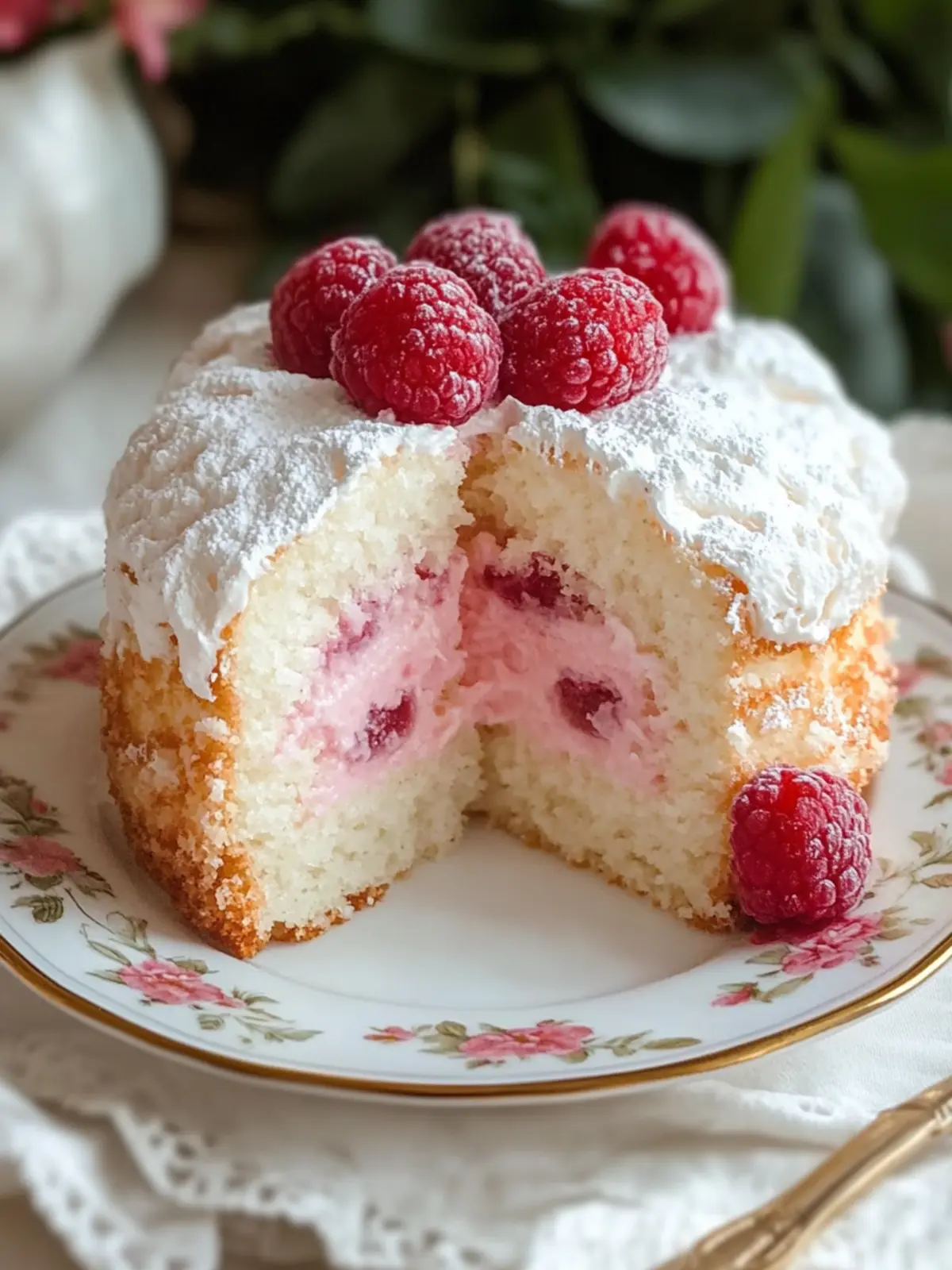 Delightful Raspberry Angel Food Cake for Guilt-Free Indulgence 4 Raspberry Angel Food Cake