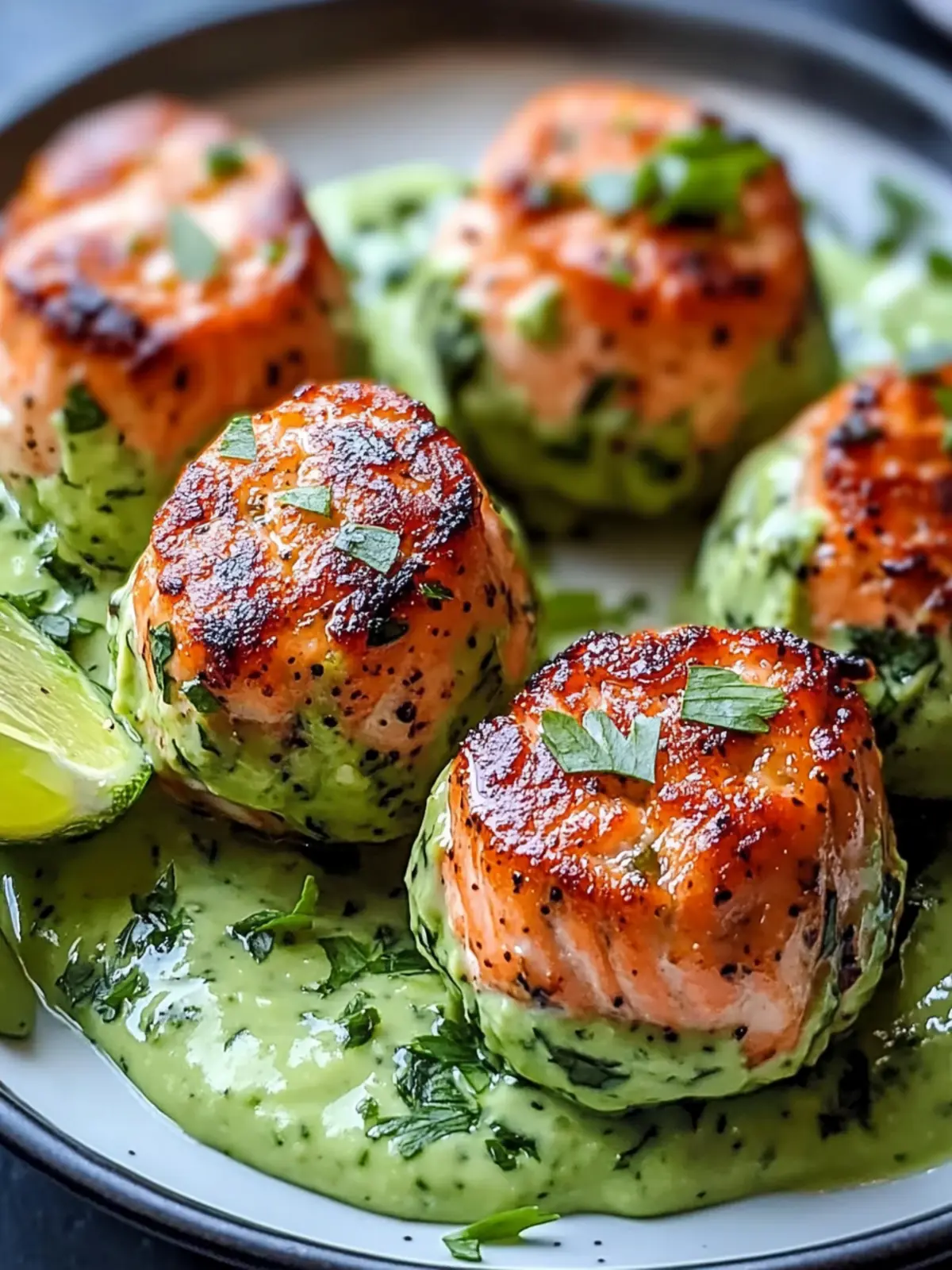 Salmon Balls with Creamy Avocado Sauce for a Healthy Feast 5 Salmon Balls with Creamy Avocado Sauce
