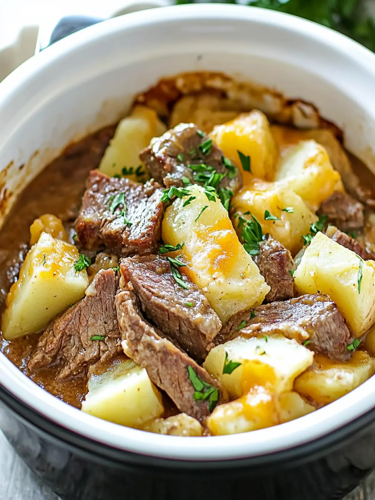 Heavenly Slow Cooker Steak and Cheddar Potato Casserole Delight 3 Slow Cooker Steak and Cheddar Potato Casserole