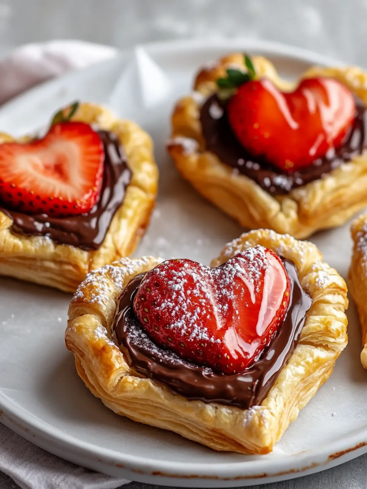 Sweet Strawberry Nutella Puff Pastry Hearts for a Romantic Treat 3 Strawberry Nutella Puff Pastry Hearts