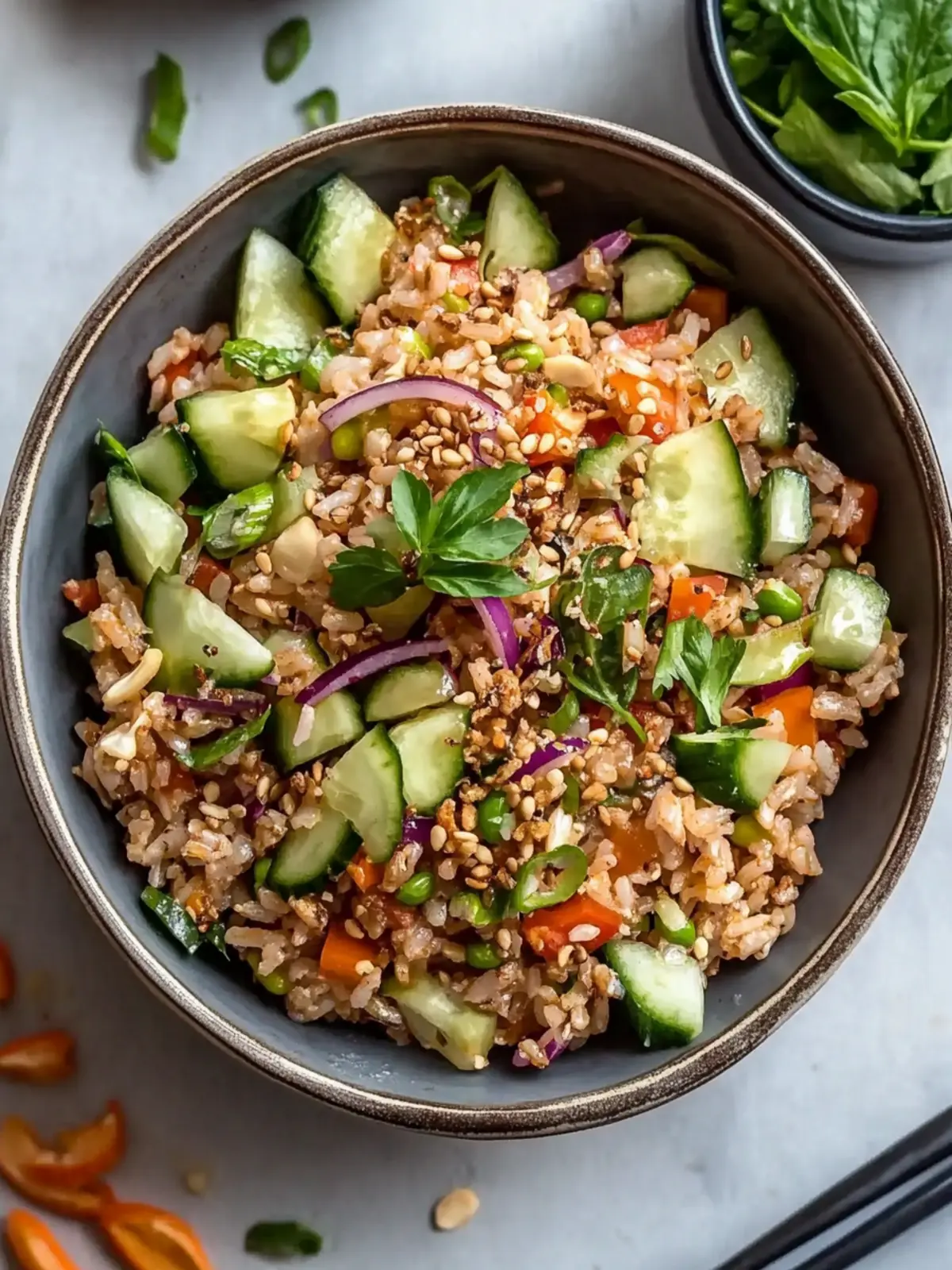 Crispy Crunchy Rice Salad with Peanut Sesame Delight 2 Crunchy Rice Salad