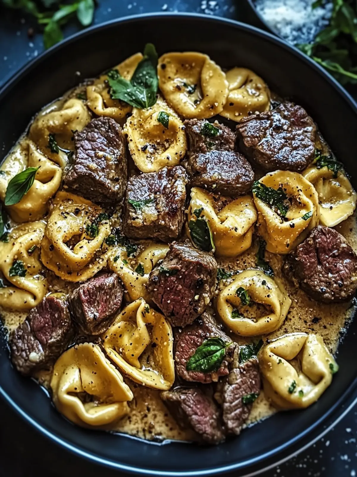 Creamy Garlic Steak Tortellini for a Hearty Weeknight Fix 3 Garlic Steak Tortellini
