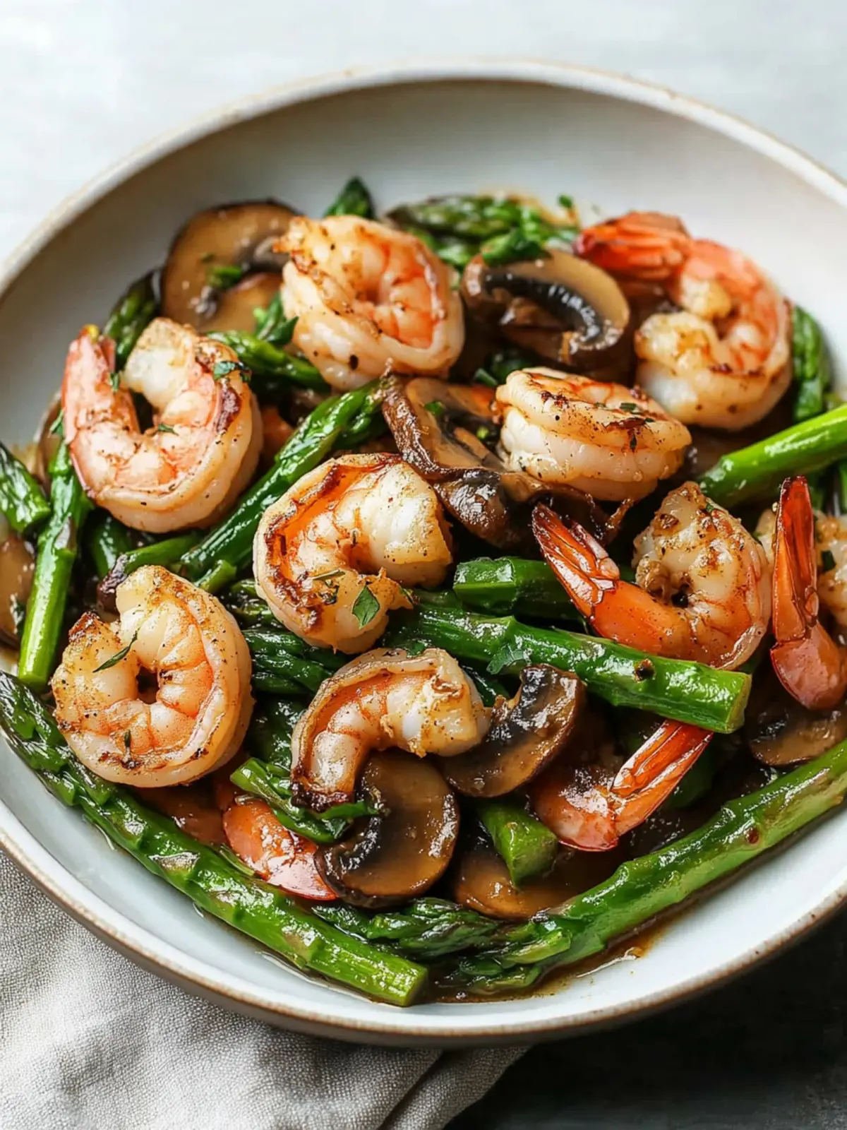 Savory Shrimp and Asparagus Stir-Fry with Mushrooms Bliss 4 Shrimp and Asparagus Stir-Fry with Mushrooms