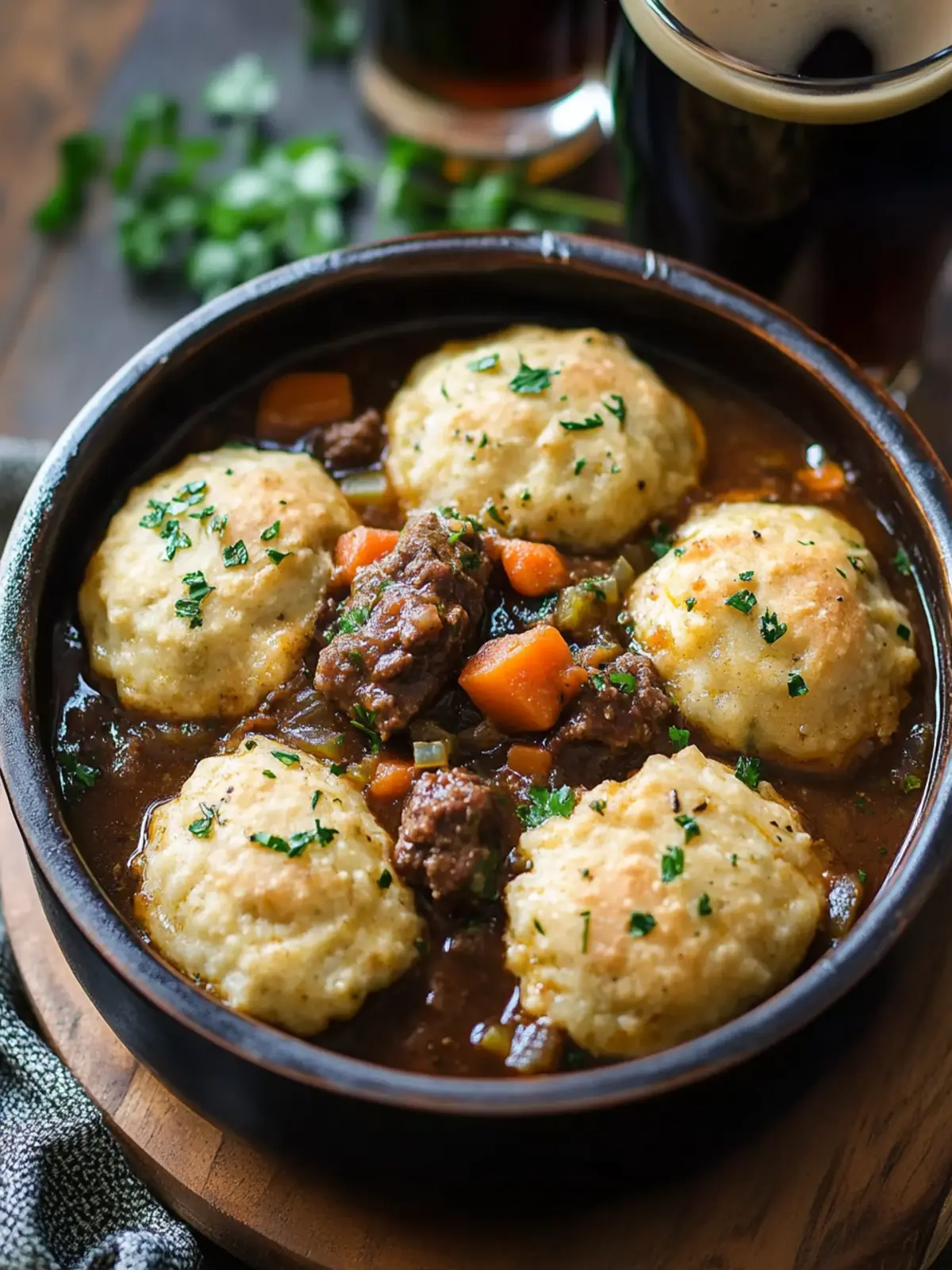 Hearty Guinness Beef Stew with Cheddar Herb Dumplings Delight 5 Guinness Beef Stew with Cheddar Herb Dumplings