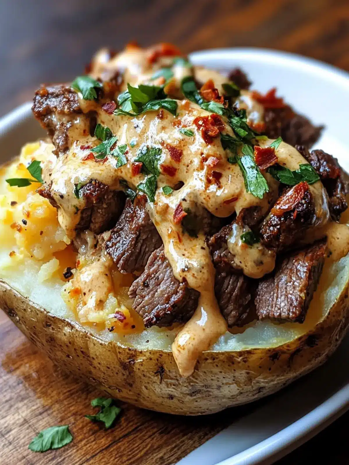 Loaded Steak Potato Bliss with Garlic Butter Cream 2 Loaded Steak Potato