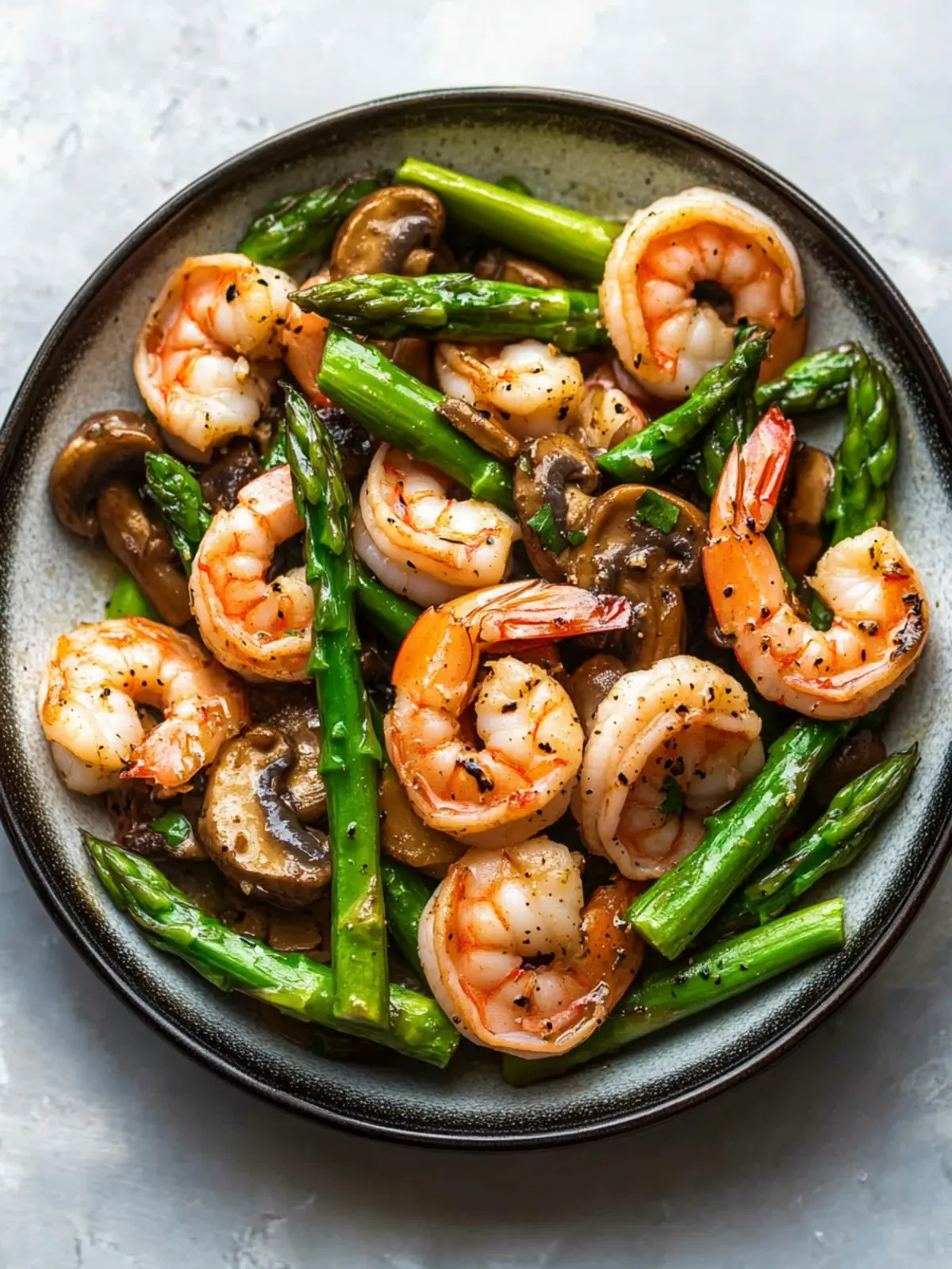 Savory Shrimp and Asparagus Stir-Fry with Mushrooms Bliss 3 Shrimp and Asparagus Stir-Fry with Mushrooms