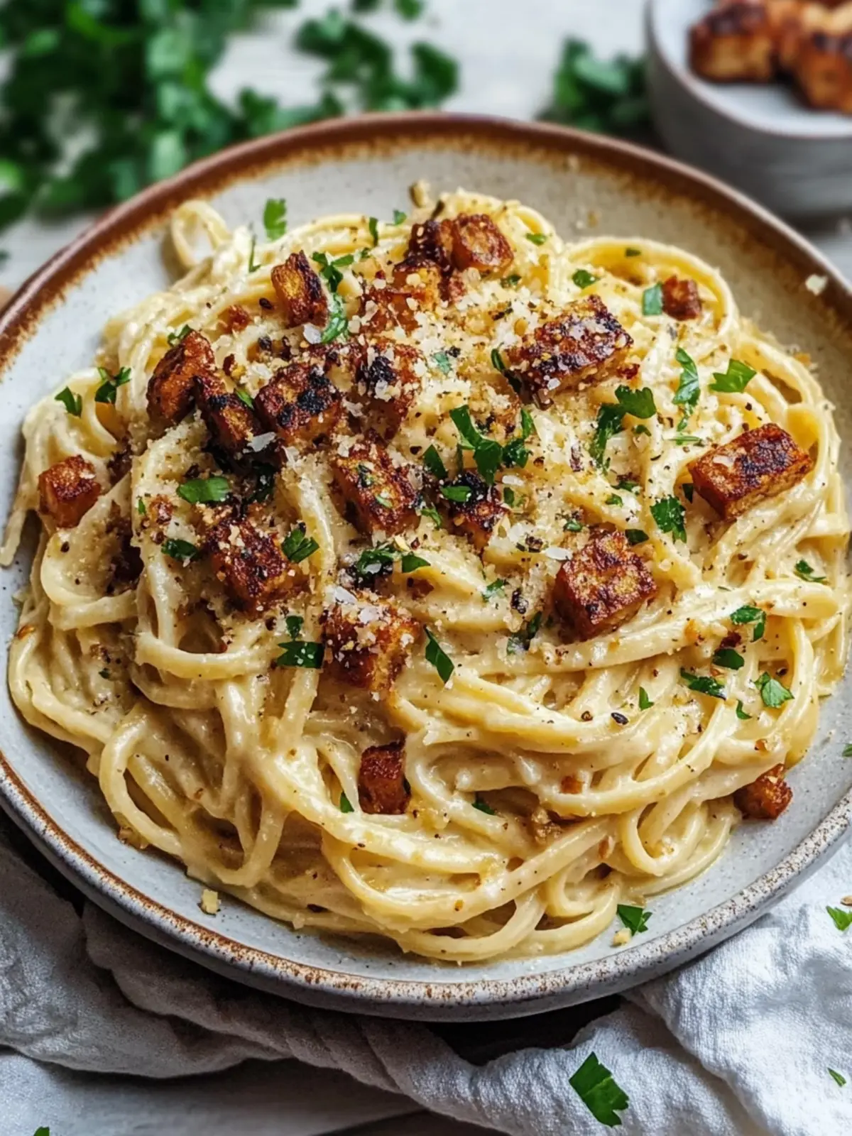 Creamy Vegan Carbonara Recipe with Cashew Cream Magic 3 Creamy Vegan Carbonara Recipe