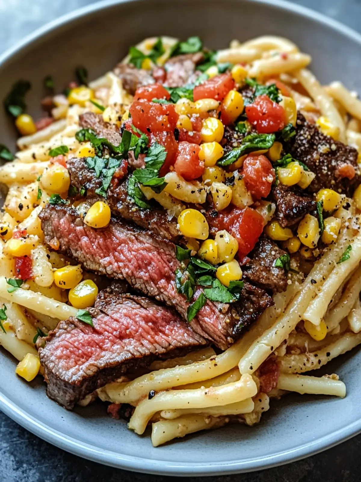 Savory Steak & Loaded Street Corn Pasta in 30 Minutes! 2 Steak & Loaded Street Corn Pasta