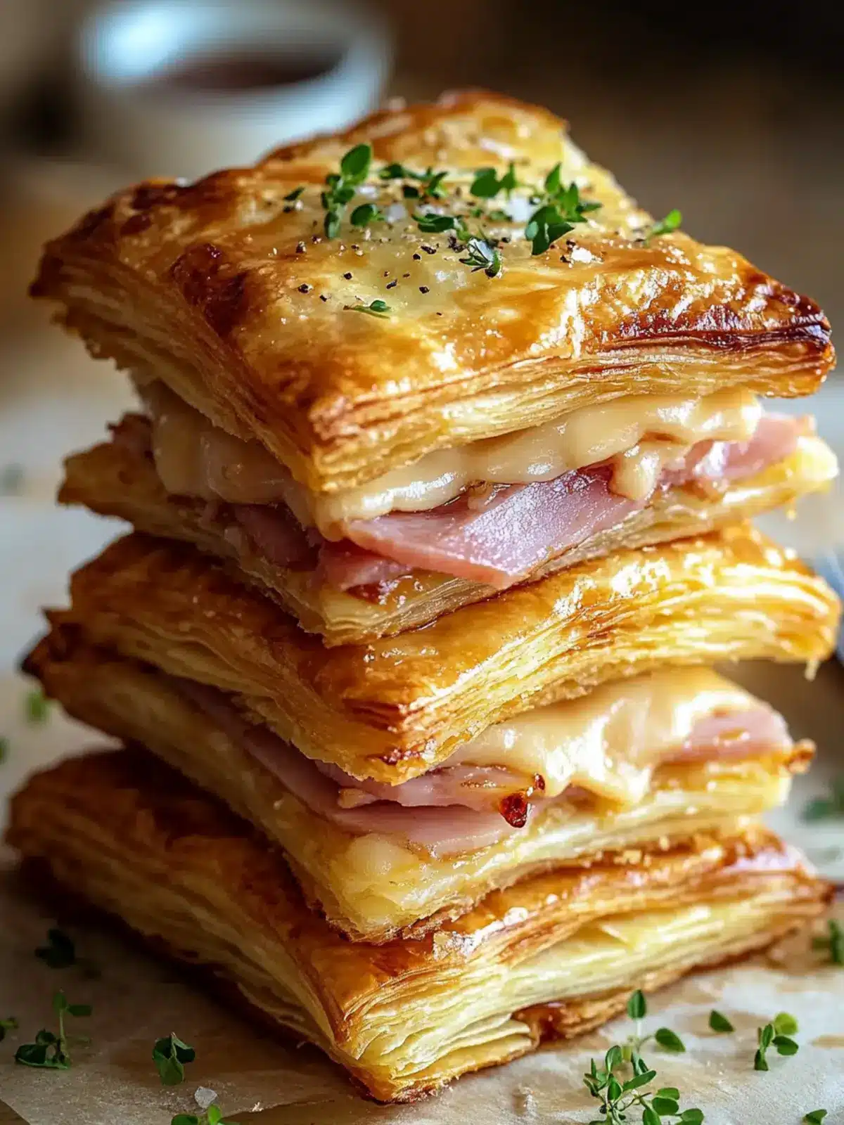 Irresistible Crispy Ham & Cheese Puff Pastry Stacks Recipe 4 Crispy Ham & Cheese Puff Pastry Stacks