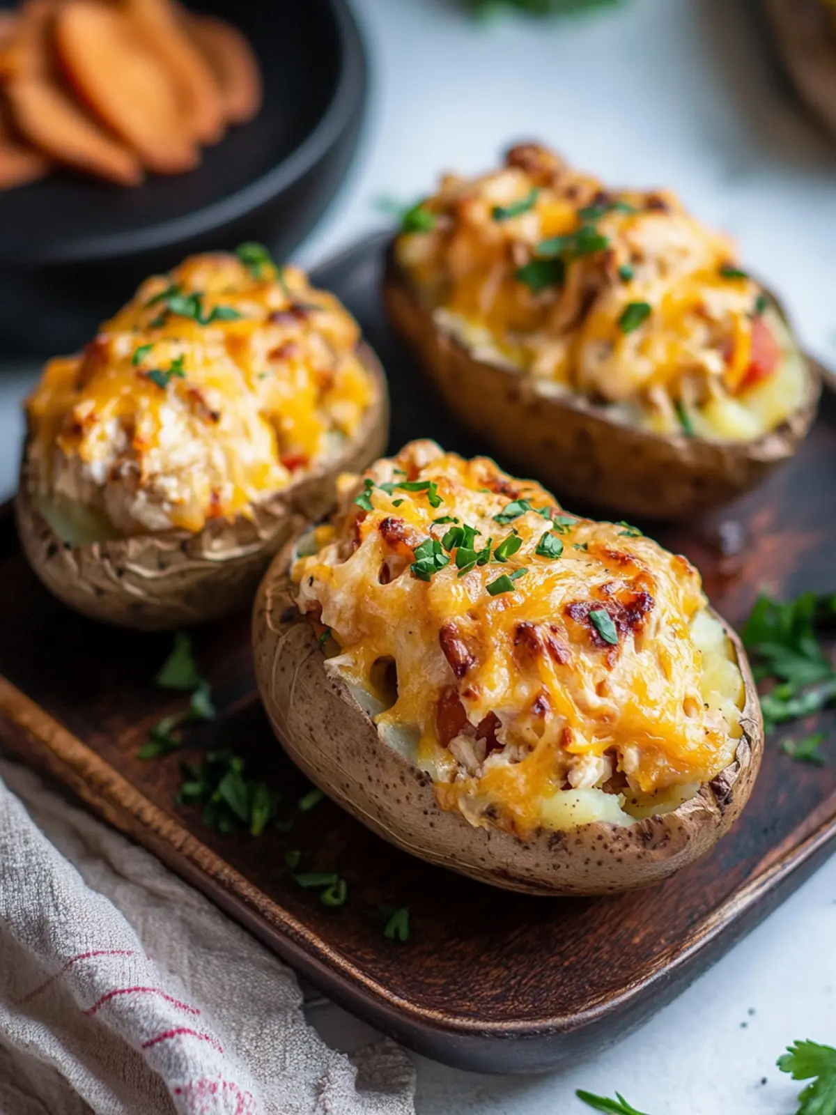 Crack Chicken Stuffed Baked Potatoes for Ultimate Comfort Food 3 Crack Chicken Stuffed Baked Potatoes