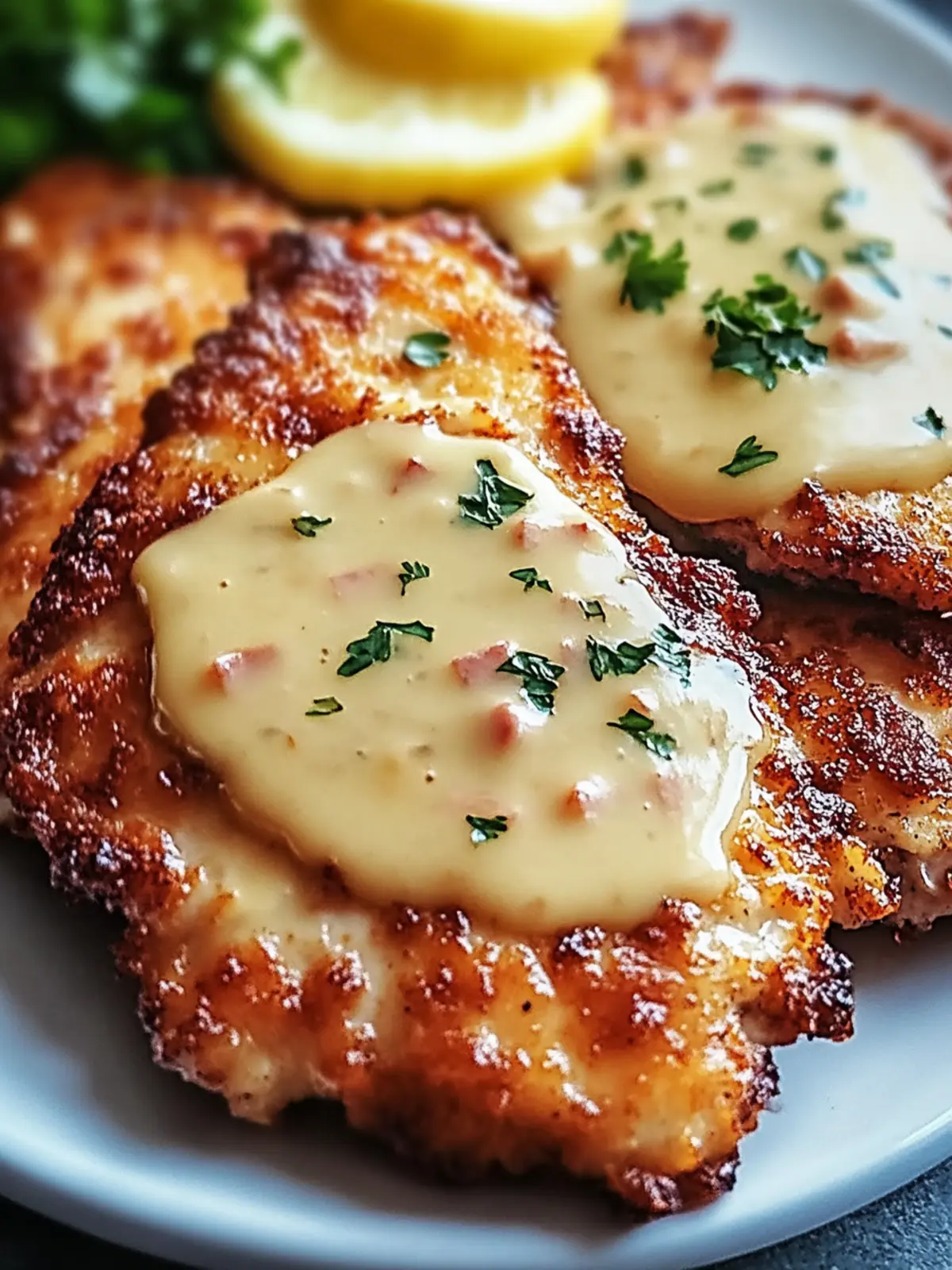 Crispy Malibu Chicken with Ham, Swiss & Honey Mustard Bliss 2 Crispy Malibu Chicken with Ham, Swiss & Honey Mustard