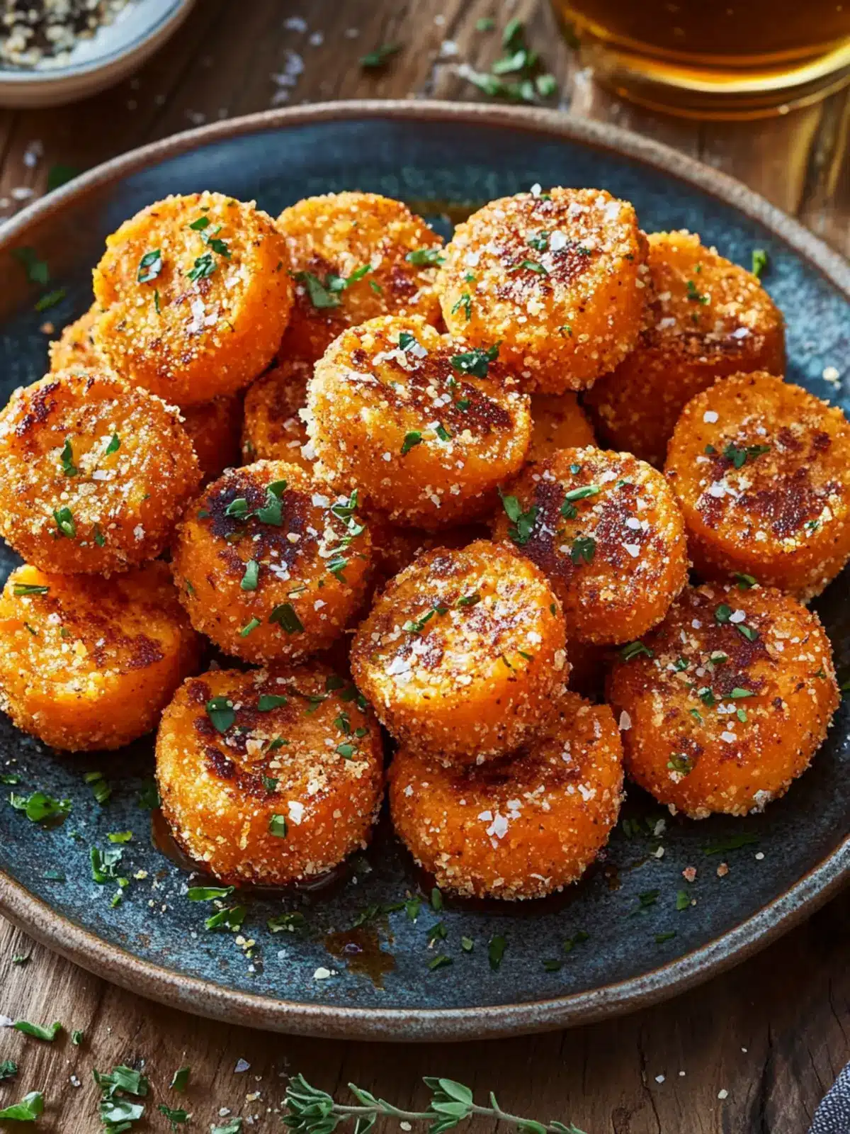 Crispy Sweet Potato Bites with Cheese and Honey Joys 2 Crispy Sweet Potato Bites