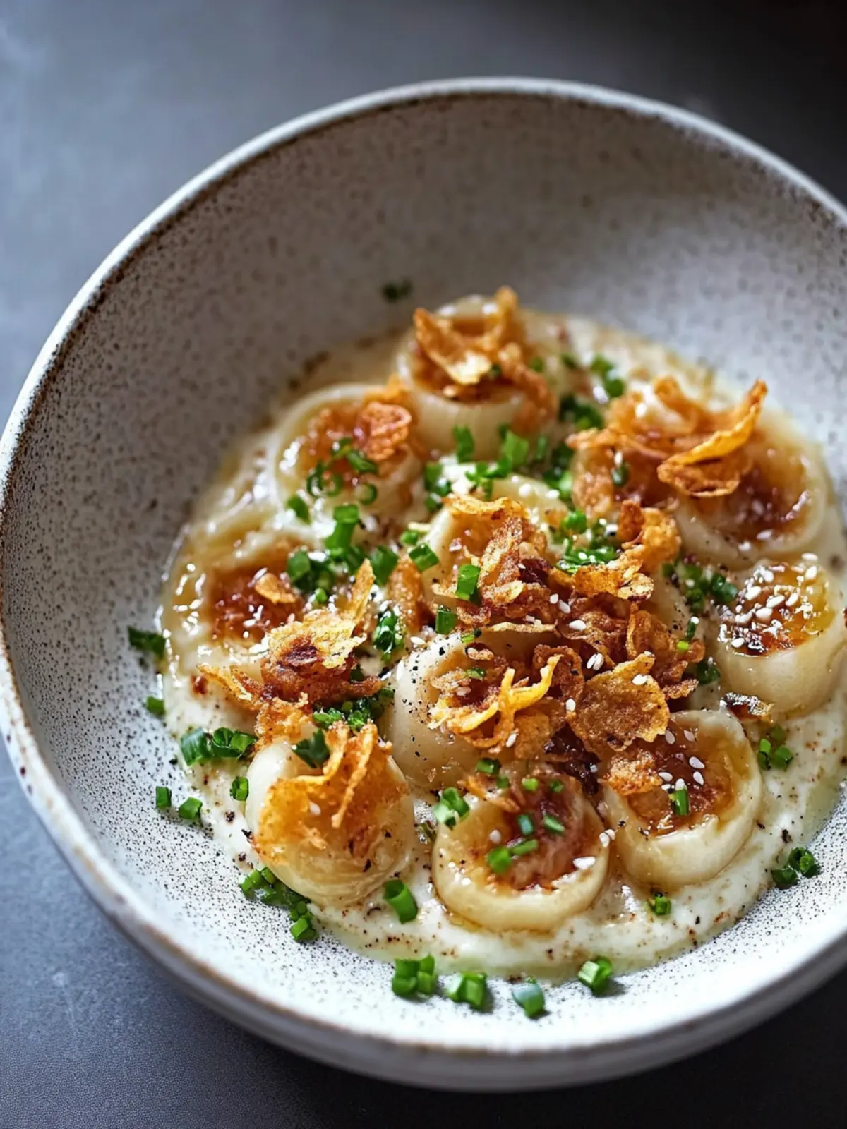 Creamy Brown Butter Miso & Roasted Garlic Radiatori Bliss 4 Brown Butter Miso & Roasted Garlic Radiatori with Crispy Shallots