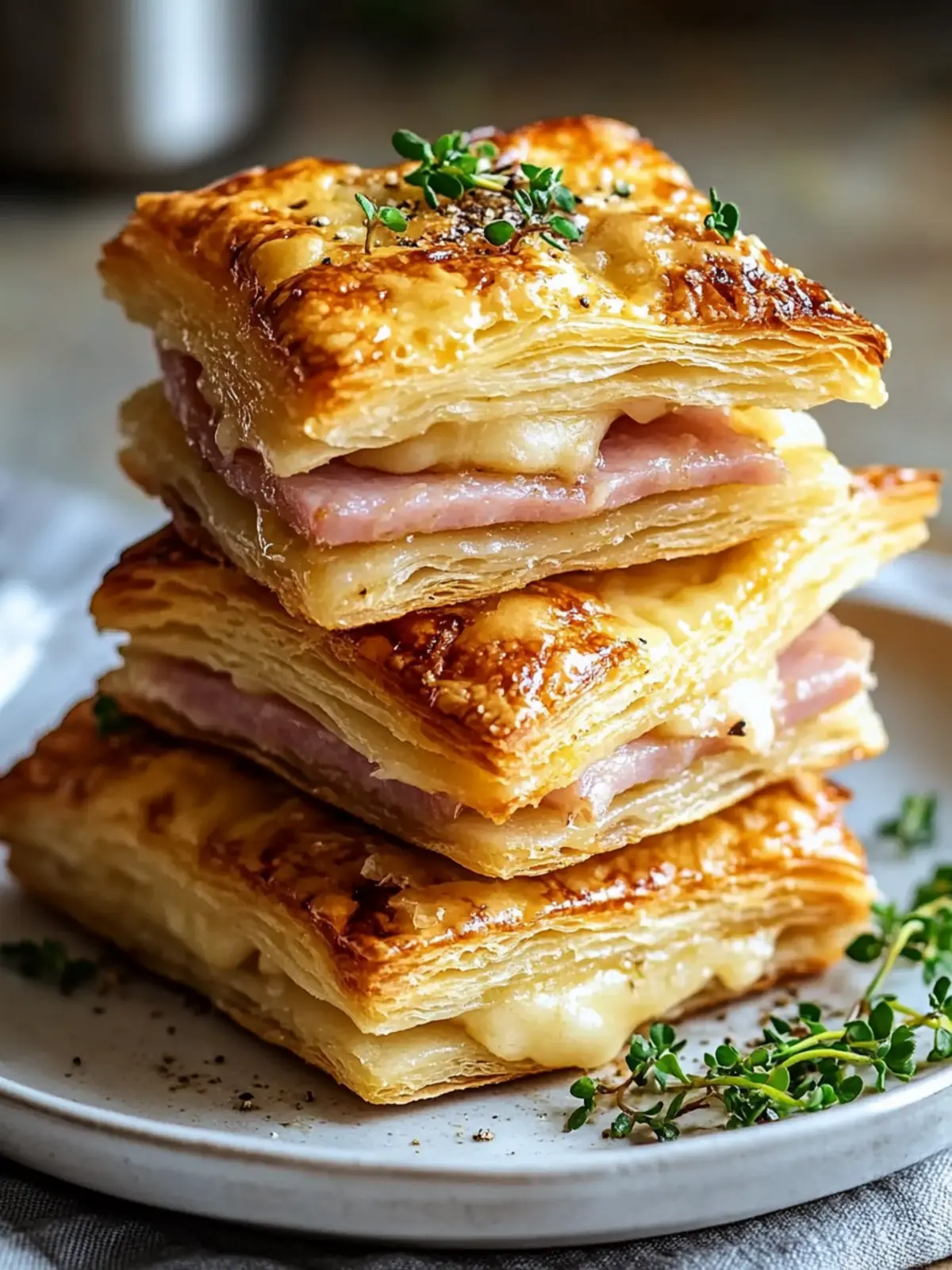 Irresistible Crispy Ham & Cheese Puff Pastry Stacks Recipe 2 Crispy Ham & Cheese Puff Pastry Stacks