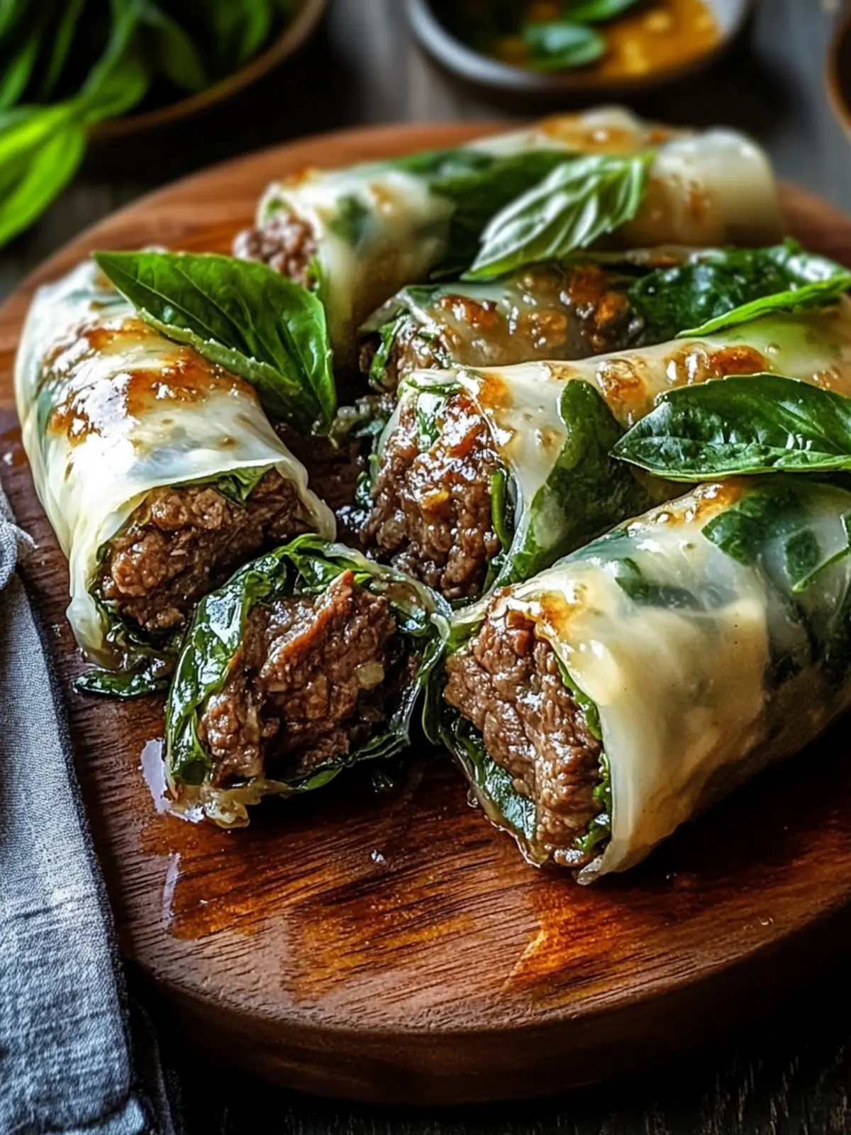 Savory Thai Basil Beef Rolls Ready in 30 Minutes 2 Thai Basil Beef Rolls