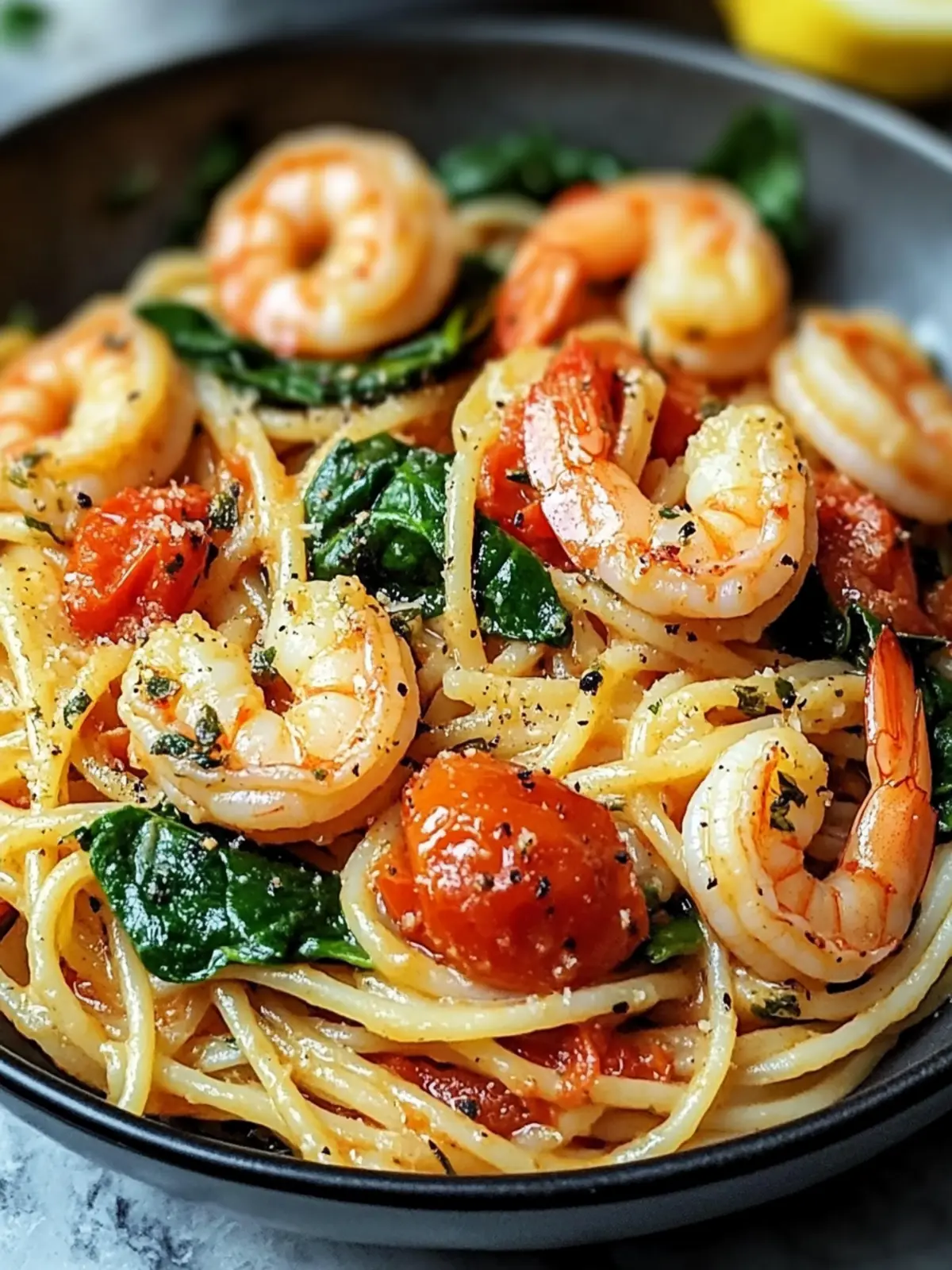 Quick Tomato Spinach Shrimp Pasta for Busy Weeknights 4 Tomato Spinach Shrimp Pasta