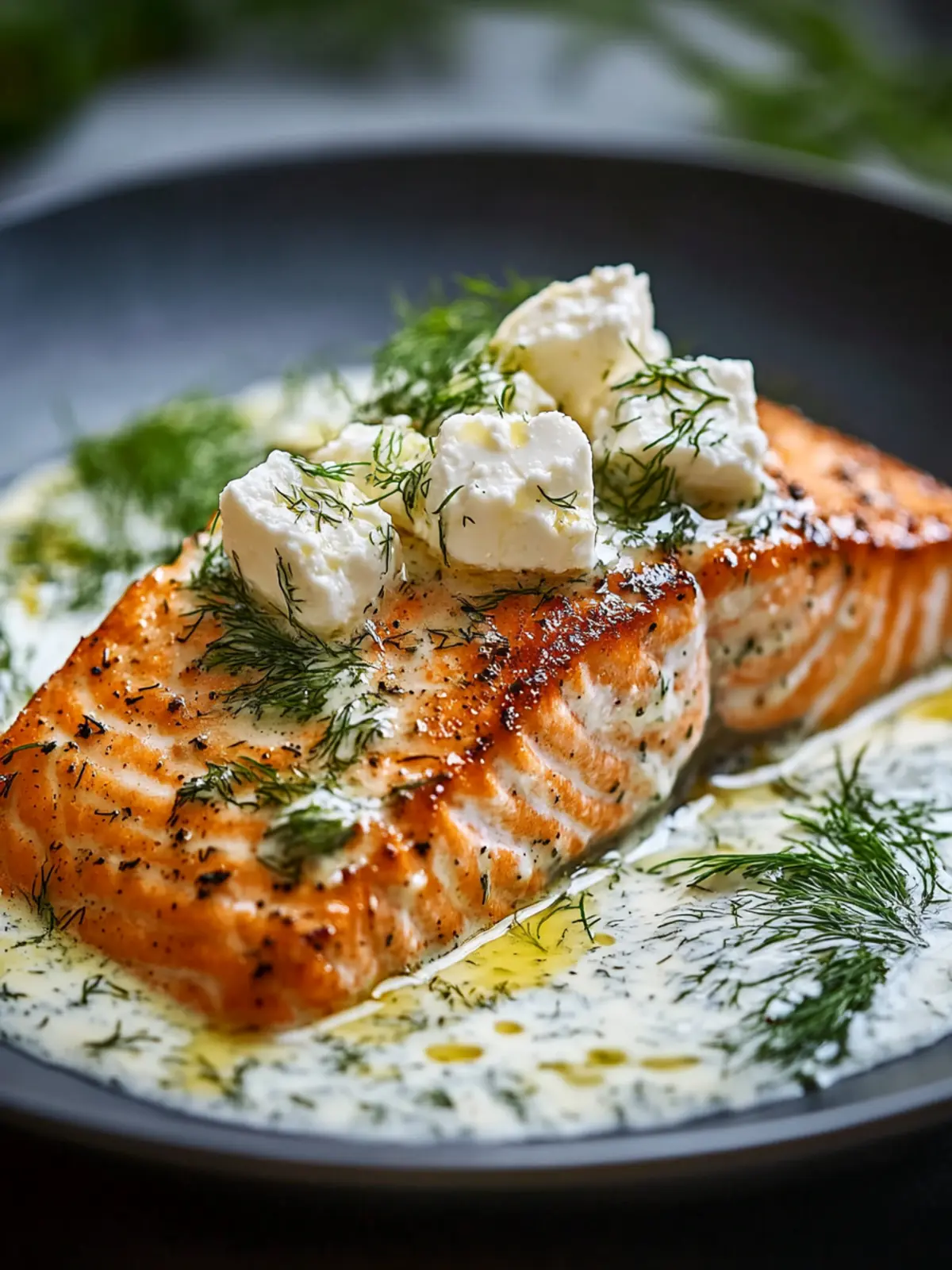 Salmon with Feta Dill Sauce: Elevate Your Dinner Tonight 2 Salmon with Feta Dill Sauce