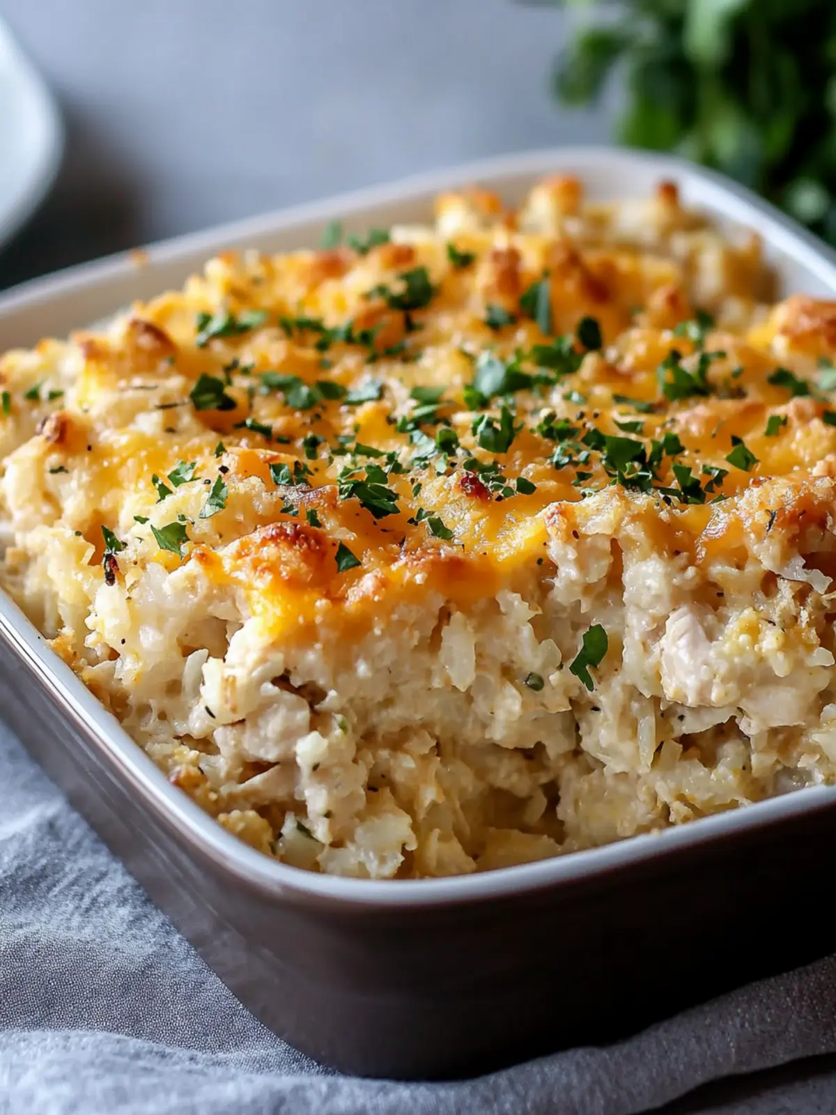 Cheesy Chicken Riced Cauliflower Casserole for Guilt-Free Comfort 5 Cheesy Chicken Riced Cauliflower Casserole