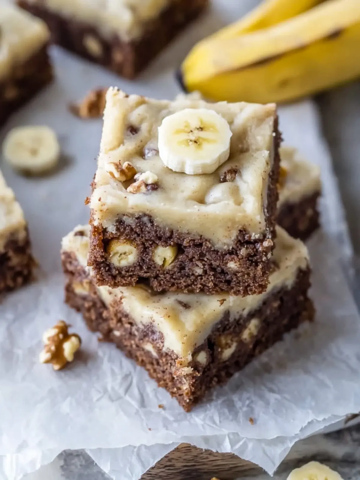Irresistible Banana Bread Brownie Bars with Brown Butter Frosting 3 Banana Bread Brownie Bars