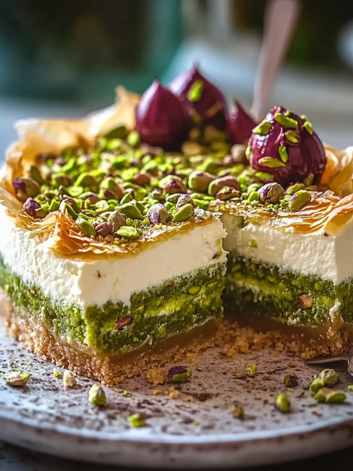 Baklava Pistachio Cheesecake: Your New Favorite Indulgence 3 Baklava Pistachio Cheesecake