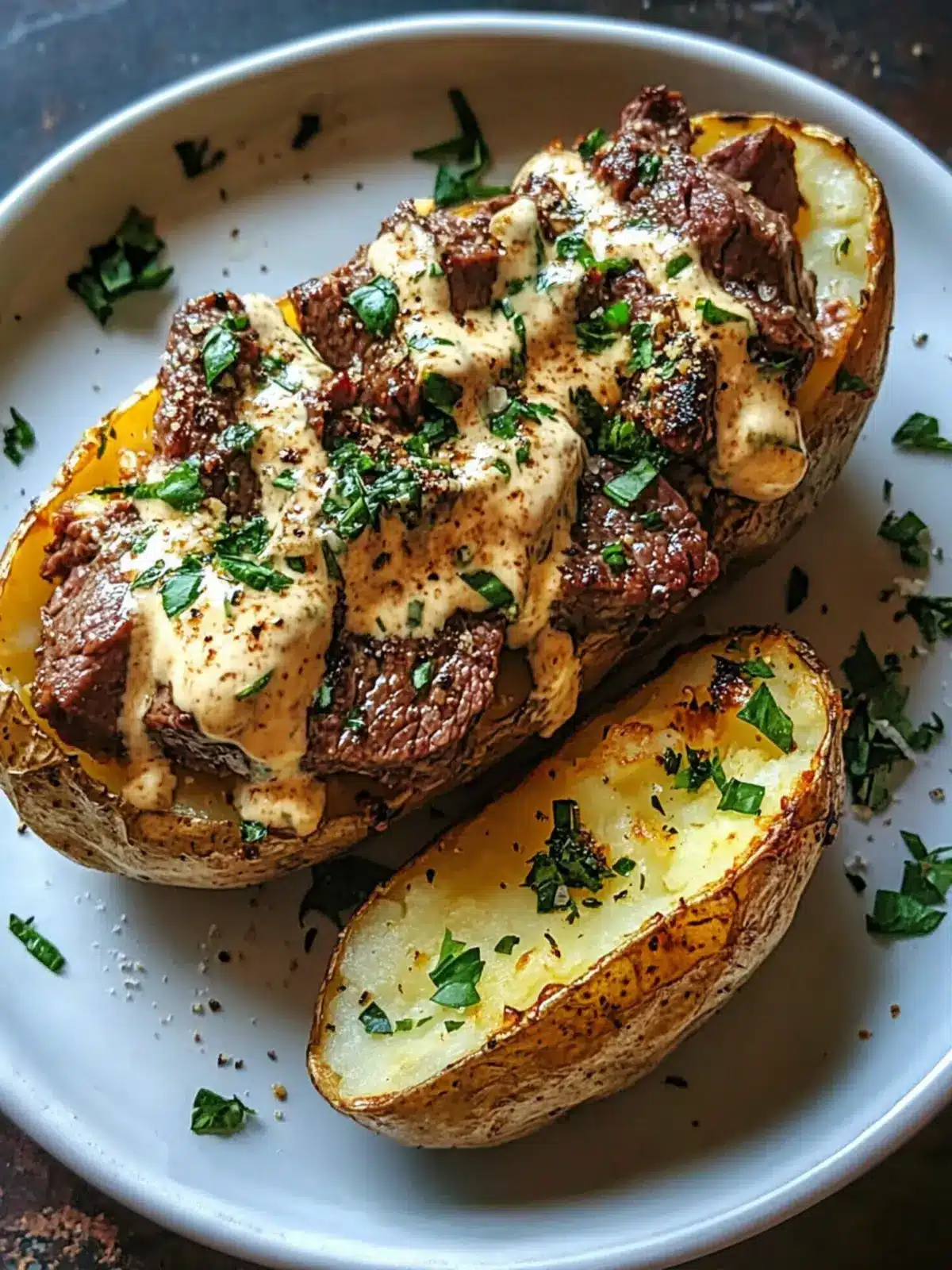 Loaded Steak Potato Bliss with Garlic Butter Cream 3 Loaded Steak Potato