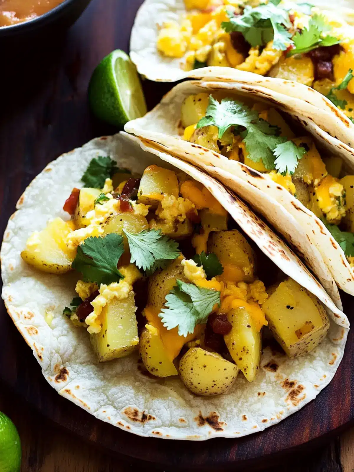 Satisfy Mornings with Potato, Egg, and Cheese Breakfast Tacos 2 Potato, Egg, and Cheese Breakfast Tacos Recipe