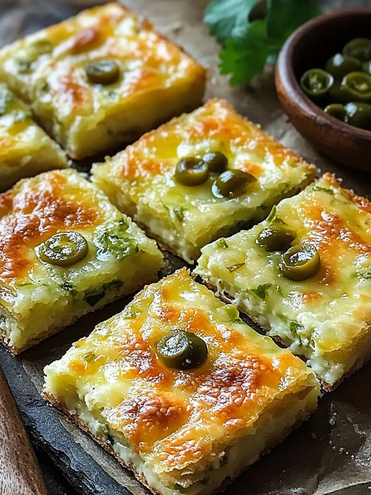 Melt-in-Your-Mouth Green Chile Cheese Squares for Easy Snacking 3 Green Chile Cheese Squares