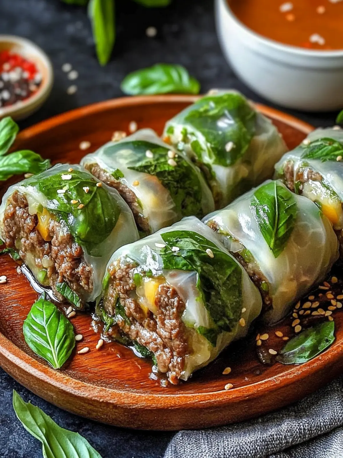 Savory Thai Basil Beef Rolls Ready in 30 Minutes 4 Thai Basil Beef Rolls