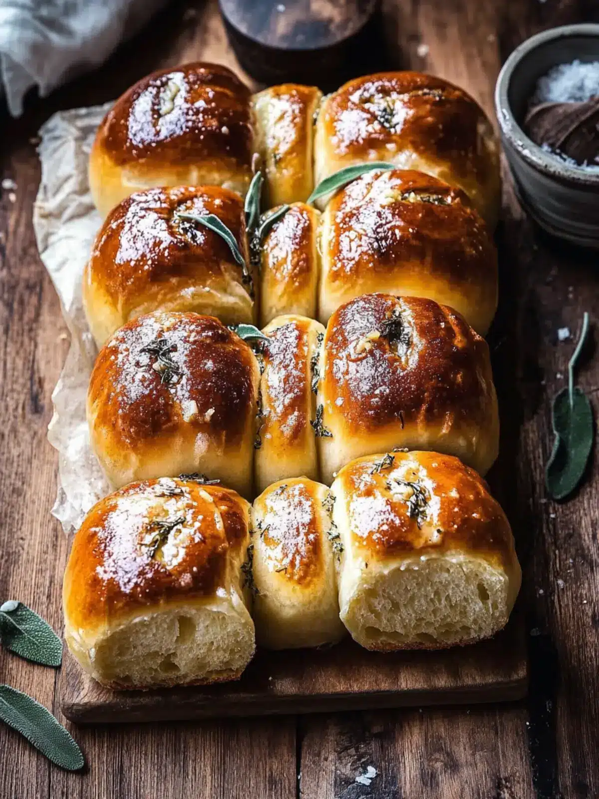 Heavenly Salted Sage Honey Butter Brioche Rolls to Love 2 Salted Sage Honey Butter Brioche Rolls