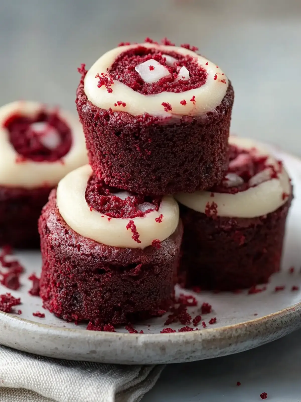 Indulge in Sweet Red Velvet Brownie Bites with Creamy Swirl 3 Sweet Red Velvet Brownie Bites