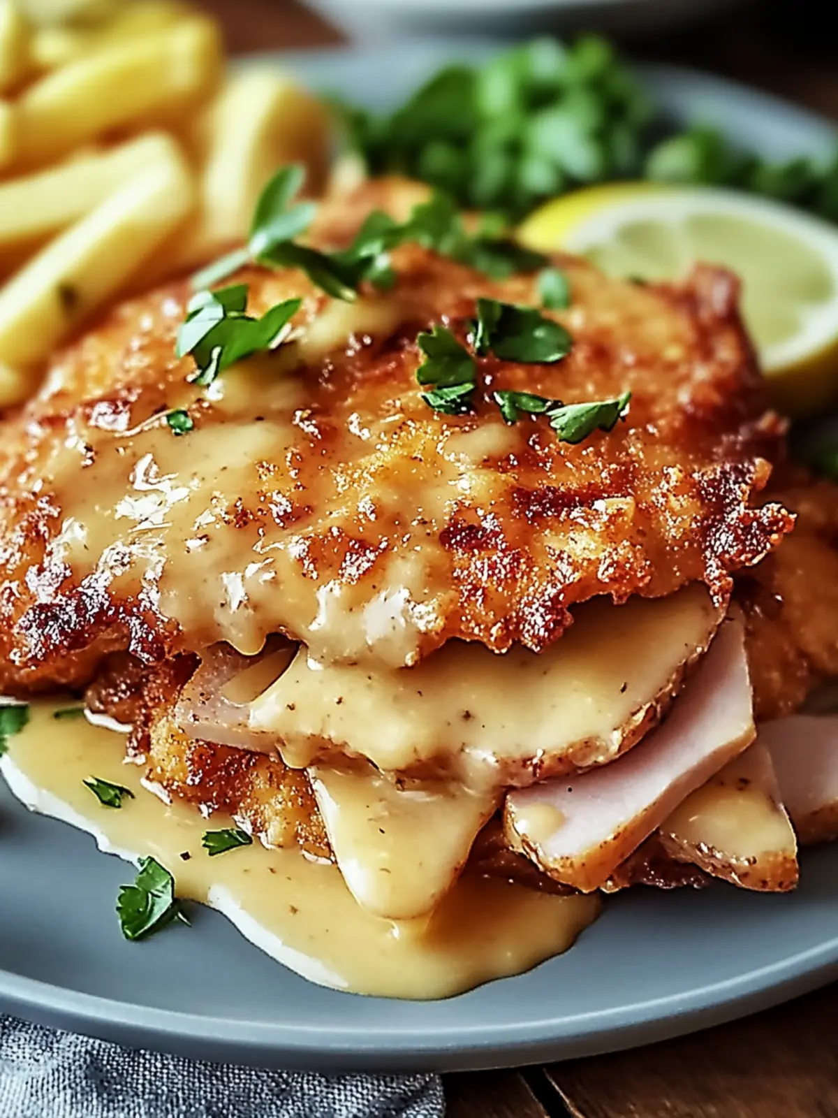 Crispy Malibu Chicken with Ham, Swiss & Honey Mustard Bliss 3 Crispy Malibu Chicken with Ham, Swiss & Honey Mustard