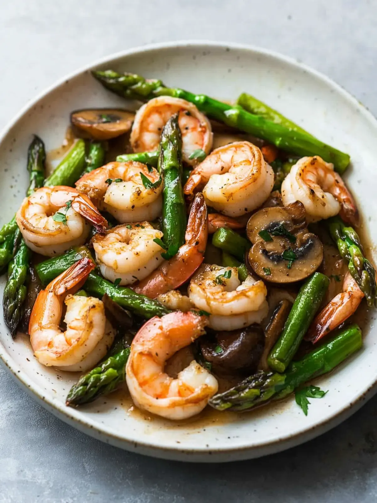 Savory Shrimp and Asparagus Stir-Fry with Mushrooms Bliss 2 Shrimp and Asparagus Stir-Fry with Mushrooms