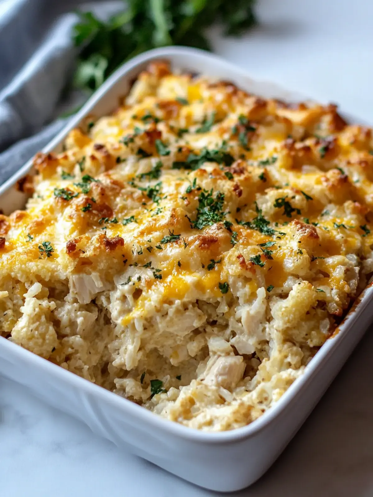 Cheesy Chicken Riced Cauliflower Casserole for Guilt-Free Comfort 4 Cheesy Chicken Riced Cauliflower Casserole