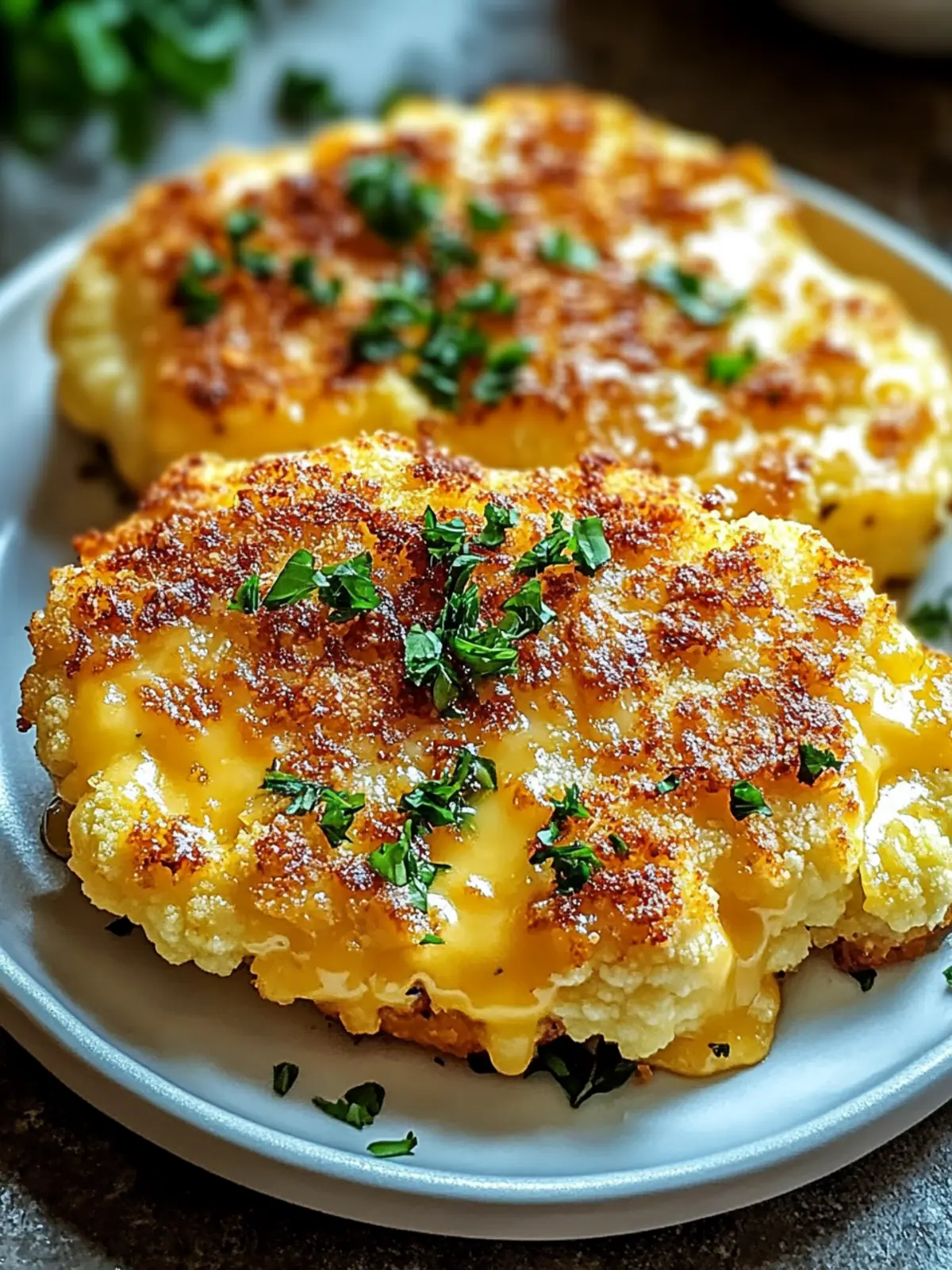 Golden Crusted Cheesy Cauliflower Steaks You'll Love to Make 3 Golden Crusted Cheesy Cauliflower Steaks