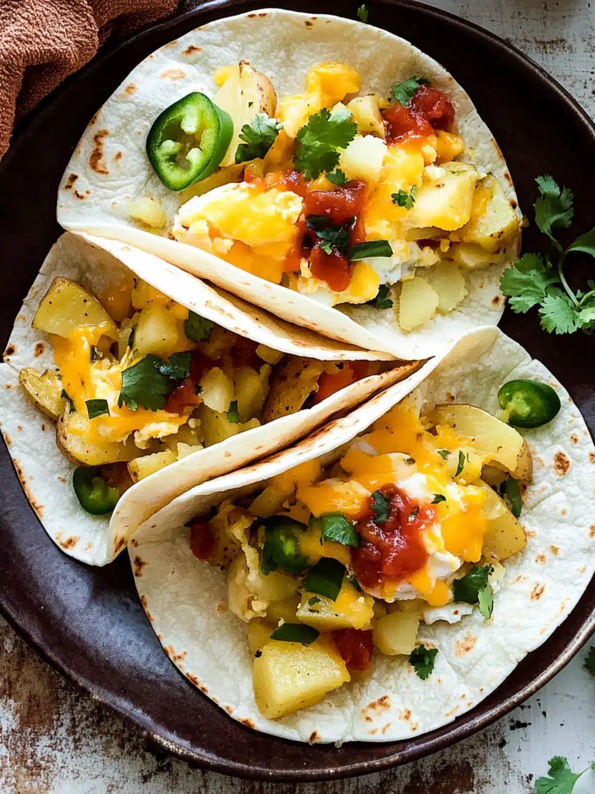 Satisfy Mornings with Potato, Egg, and Cheese Breakfast Tacos 4 Potato, Egg, and Cheese Breakfast Tacos Recipe
