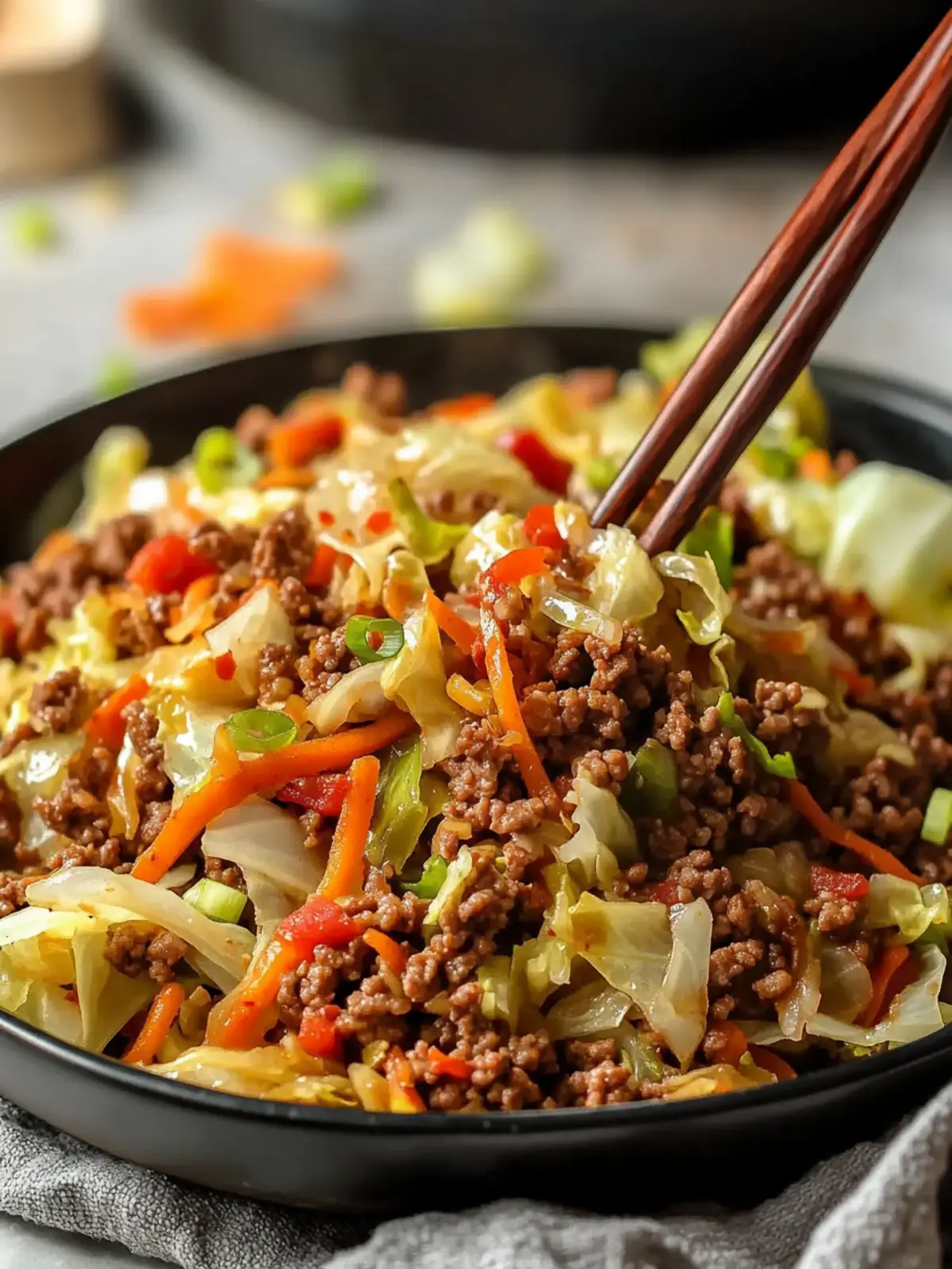 Ginger Ground Beef and Cabbage Stir Fry in 30 Minutes 3 Ginger Ground Beef And Cabbage Stir Fry
