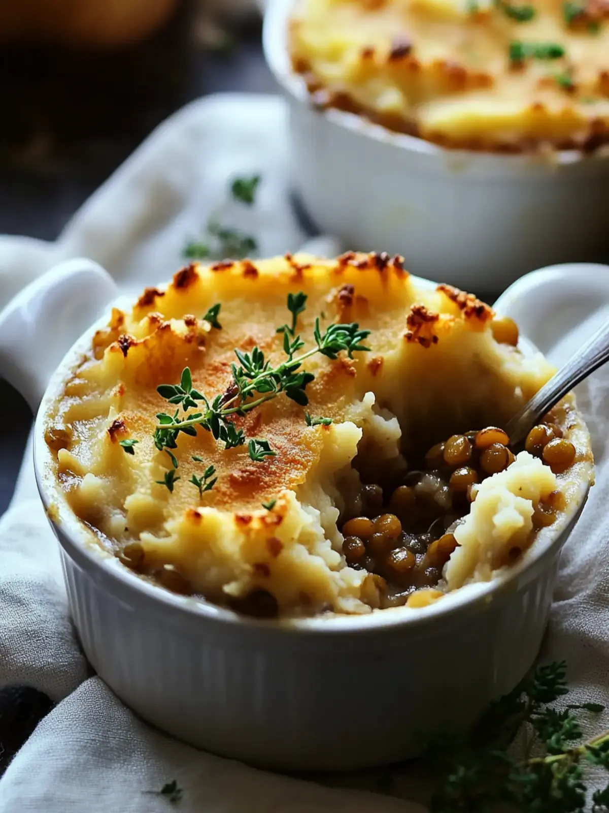 Hearty Vegan French Onion Shepherd's Pie: Comfort in Every Bite 4 Vegan French Onion Shepherd's Pie with Lentils & Cauliflower Potato Mash