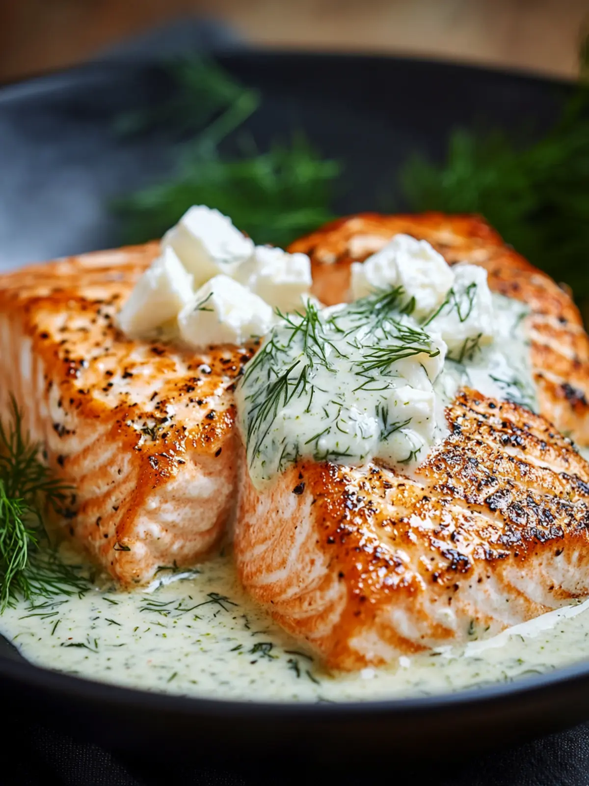 Salmon with Feta Dill Sauce: Elevate Your Dinner Tonight 4 Salmon with Feta Dill Sauce