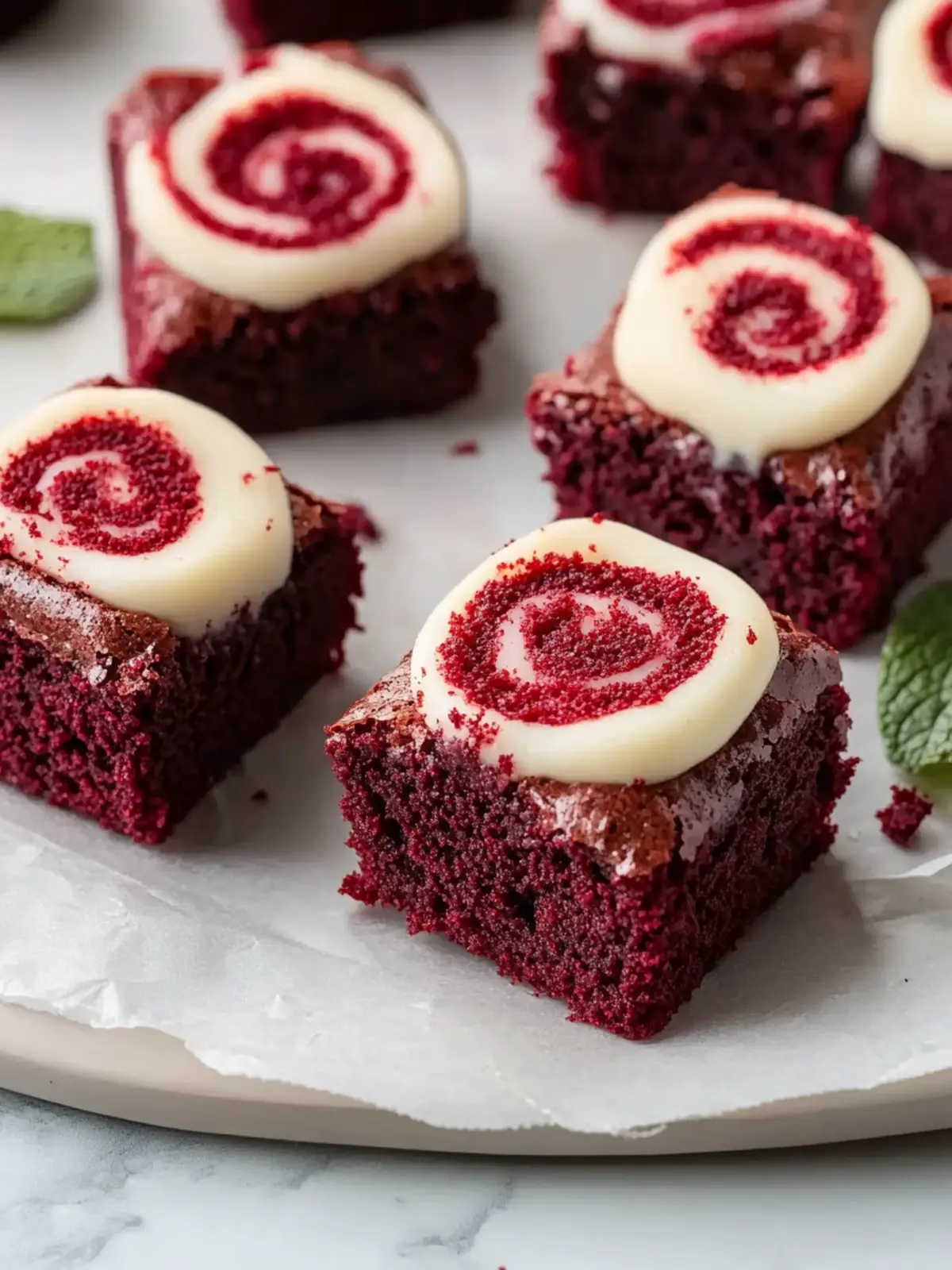 Indulge in Sweet Red Velvet Brownie Bites with Creamy Swirl 4 Sweet Red Velvet Brownie Bites