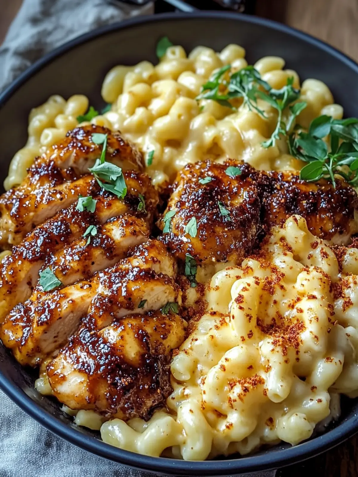 Sweet and Spicy Honey Pepper Chicken with Creamy Mac Bliss 3 Sweet and Spicy Honey Pepper Chicken with Creamy Mac and Cheese