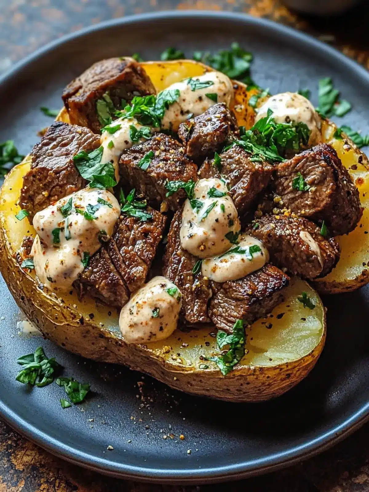 Loaded Steak Potato Bliss with Garlic Butter Cream 5 Loaded Steak Potato