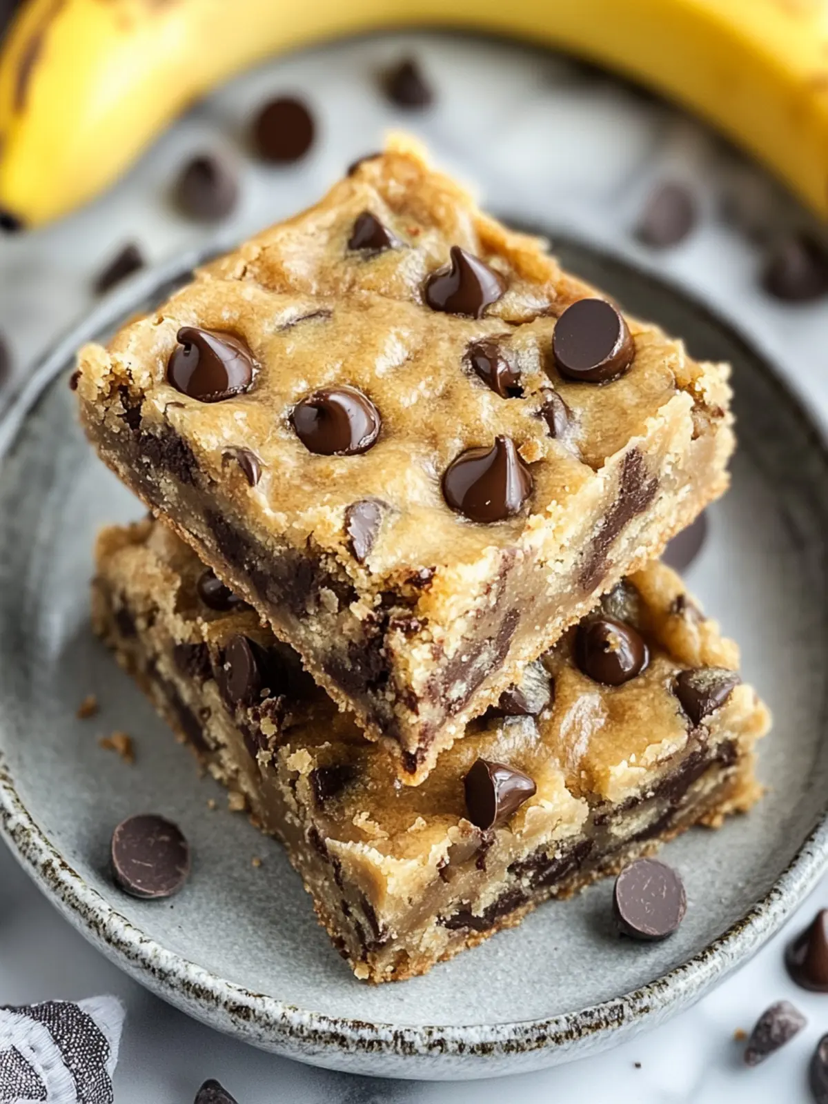 Delicious Banana Chocolate Chip Bars for Guilt-Free Indulgence 3 Banana Chocolate Chip Bars