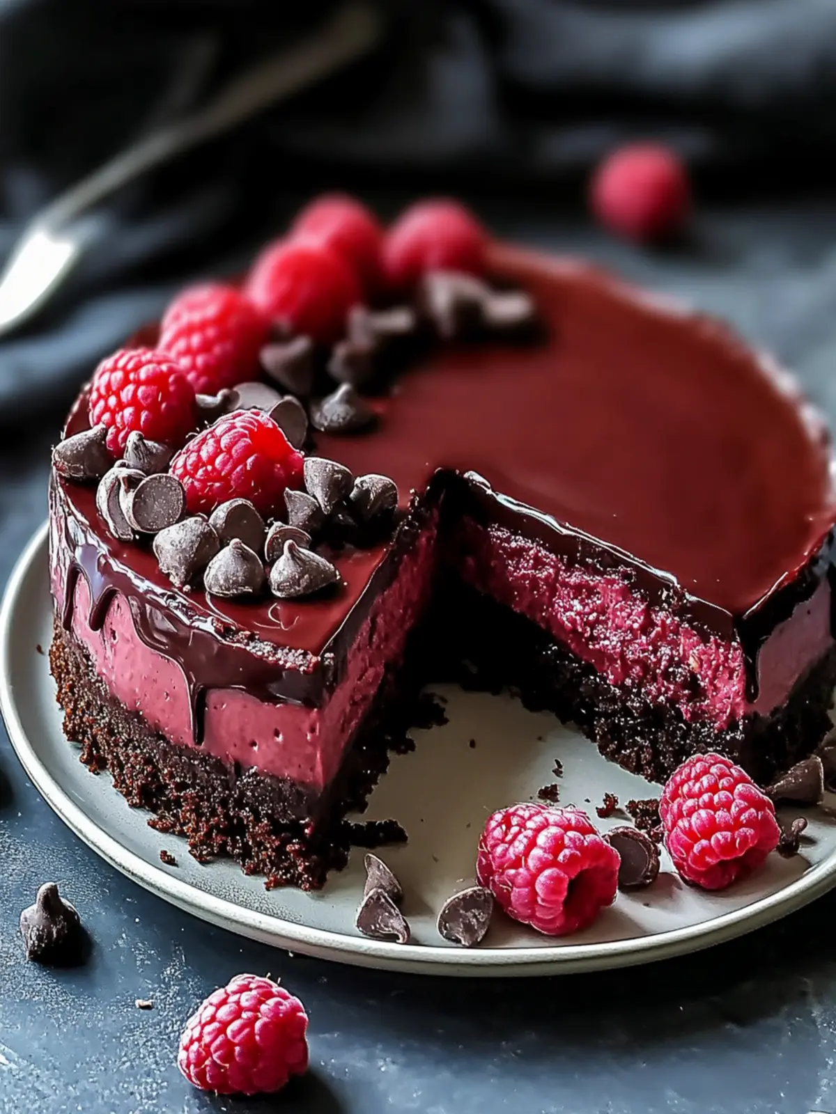 Decadent Dark Chocolate Raspberry Cheesecake: A Slice of Bliss 4 Decadent Dark Chocolate Raspberry Cheesecake