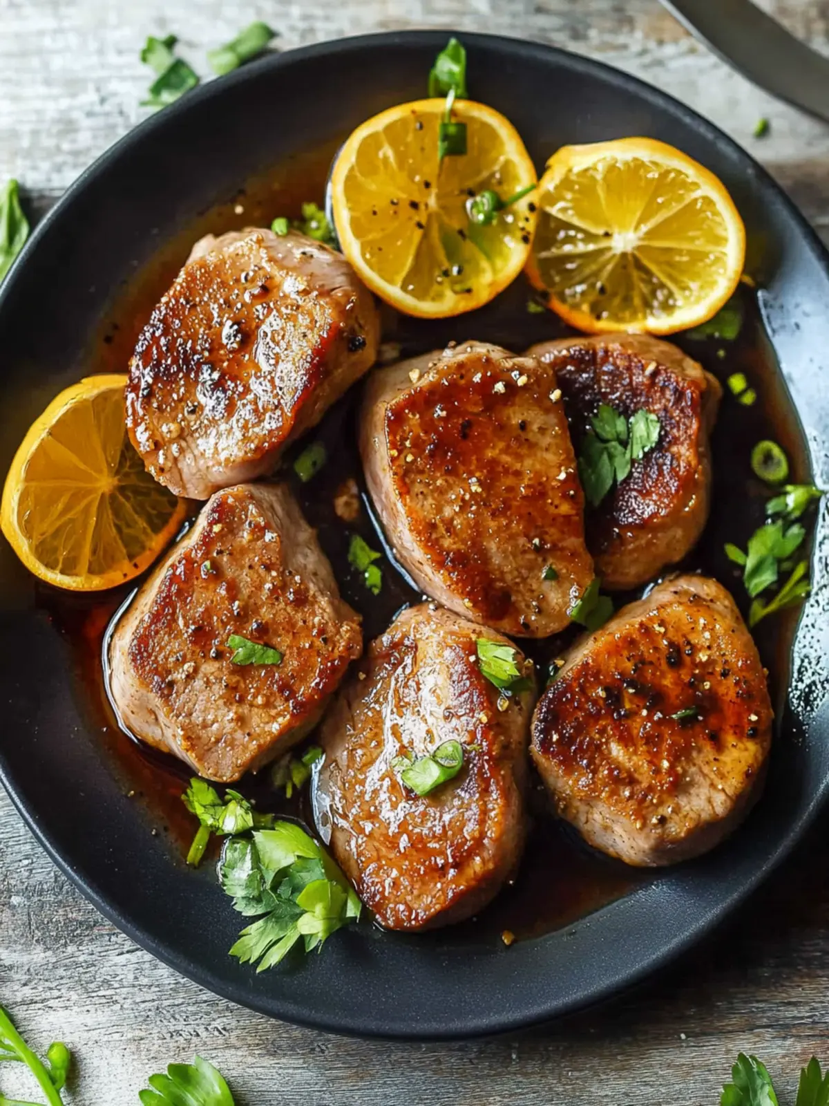 Savoring Pork Medallions in Rich Onion Gravy Bliss 2 Pork Medallions
