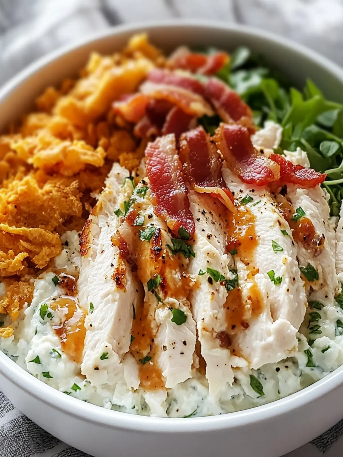 Chicken Bacon Ranch Cottage Cheese Bowl: Quick & Protein-Packed! 3 Chicken Bacon Ranch Cottage Cheese Bowl