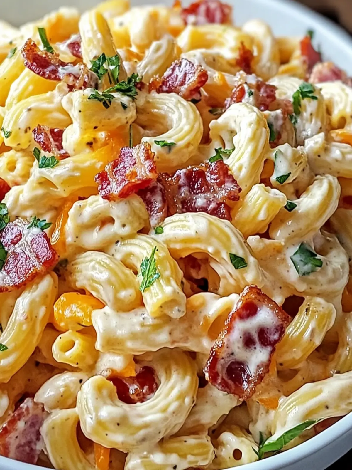 Bacon Cheddar Ranch Pasta Salad That's Perfect for Any Gathering 5 Bacon Cheddar Ranch Pasta Salad
