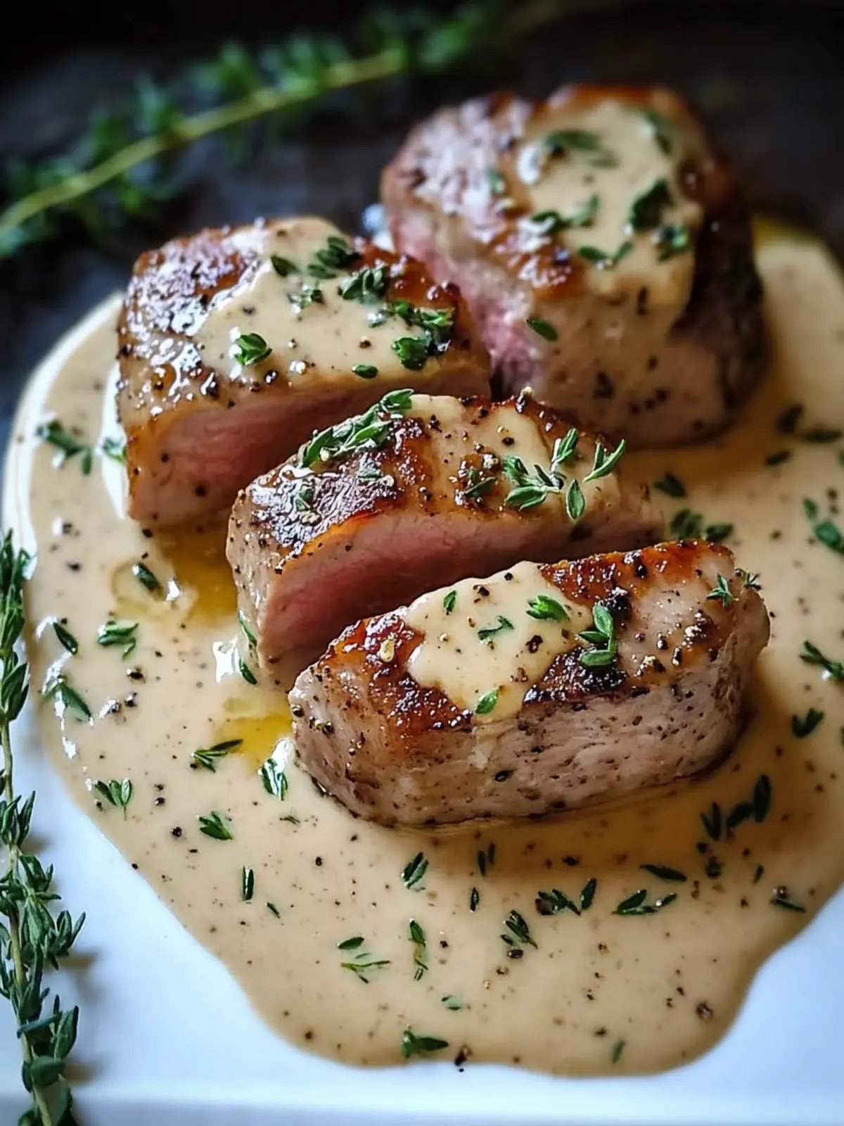 Gourmet Pork Tenderloin w/ Dijon Mustard Cream Sauce in 30 Mins 2 Pork Tenderloin w/ Dijon Mustard Cream Sauce