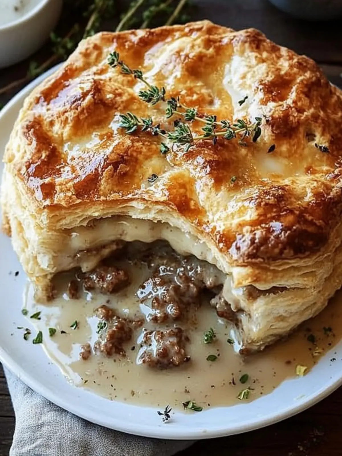 Sausage Gravy and Biscuit Pie: Comfort Food Made Easy 4 Sausage Gravy and Biscuit Pie