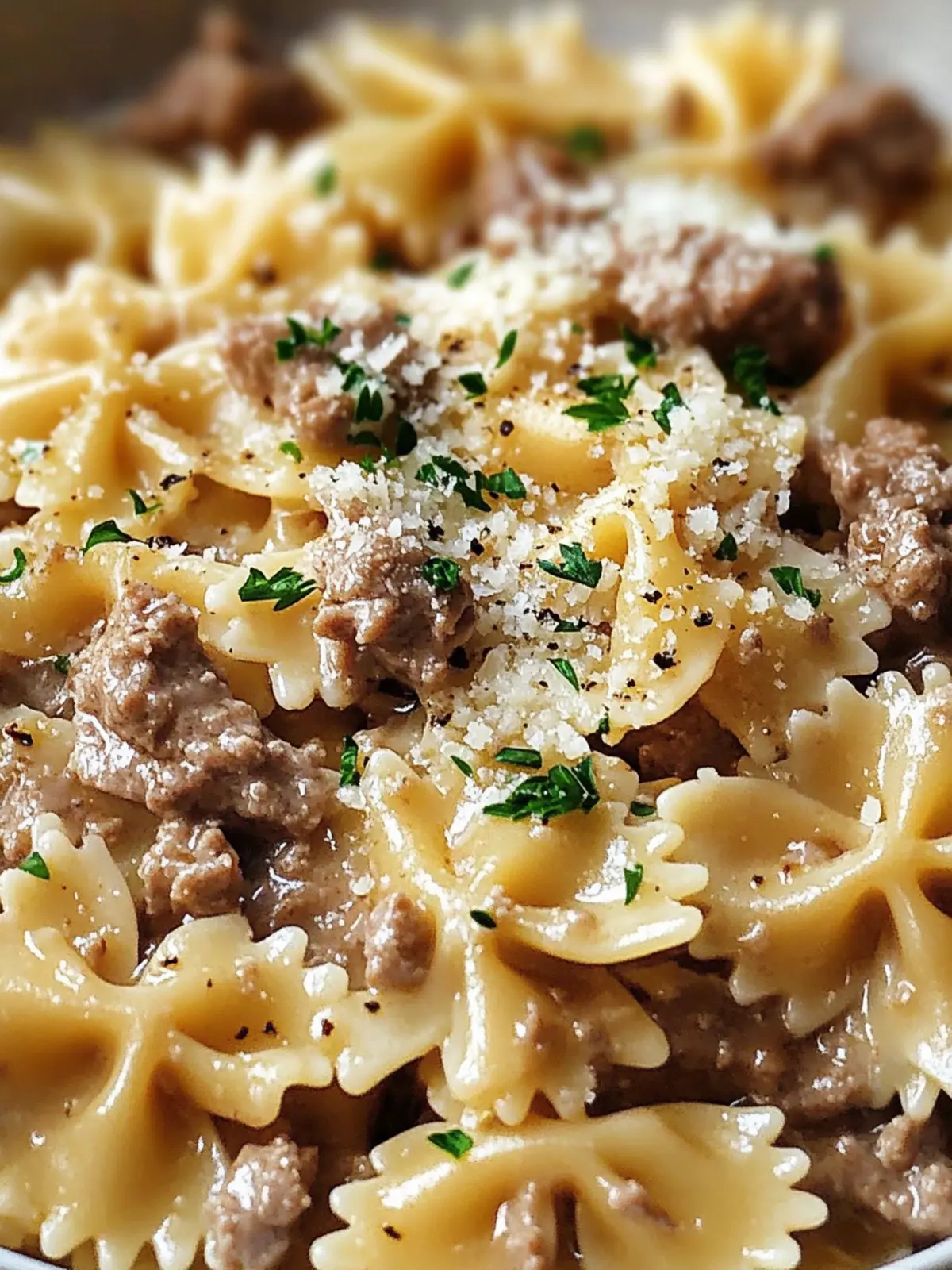 Creamy Parmesan Garlic Beef Bowtie Pasta in Just 30 Minutes 3 Creamy Parmesan Garlic Beef Bowtie Pasta