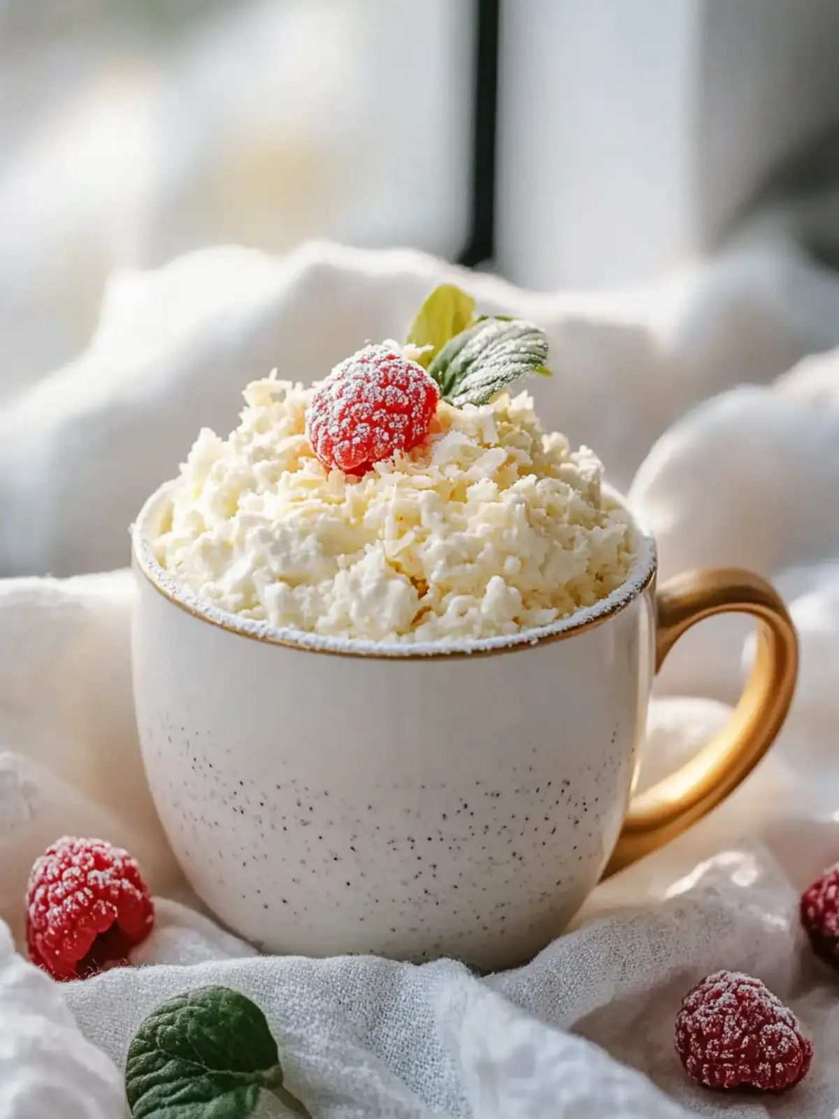Delicious Vanilla Coconut Cottage Cheese Mug Cake in 5 Minutes 2 Vanilla Coconut Cottage Cheese Mug Cake